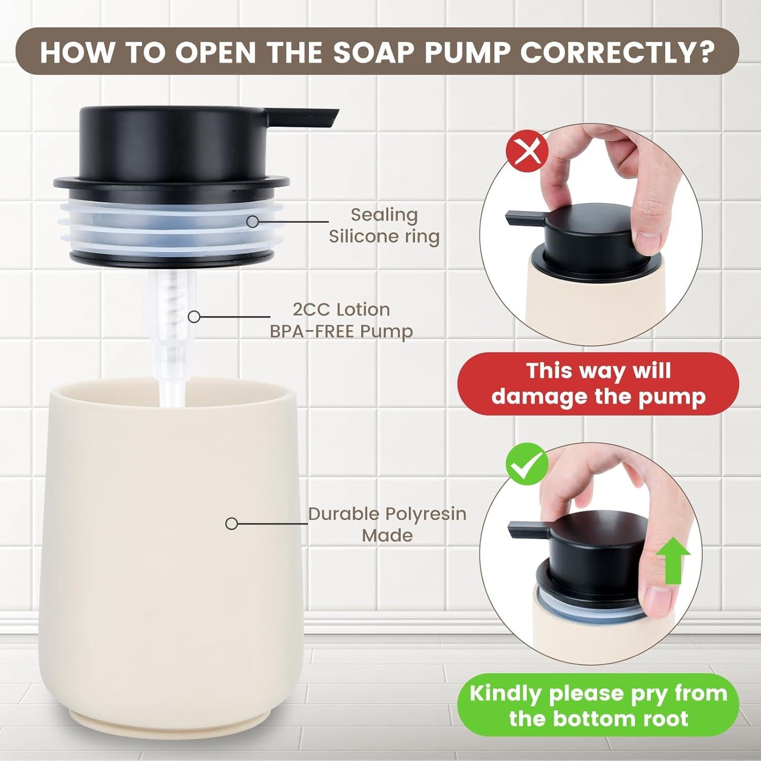 Juego de Accesorios de Baño Beige Deobath - 4 Piezas