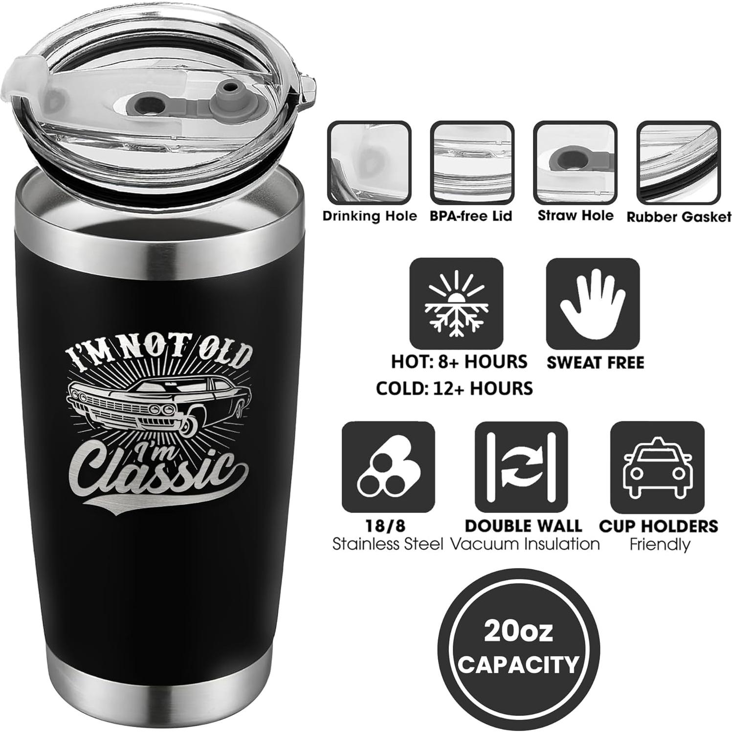 Vaso Acero Inoxidable TEEBIM 591 ml Aislado para Bebidas