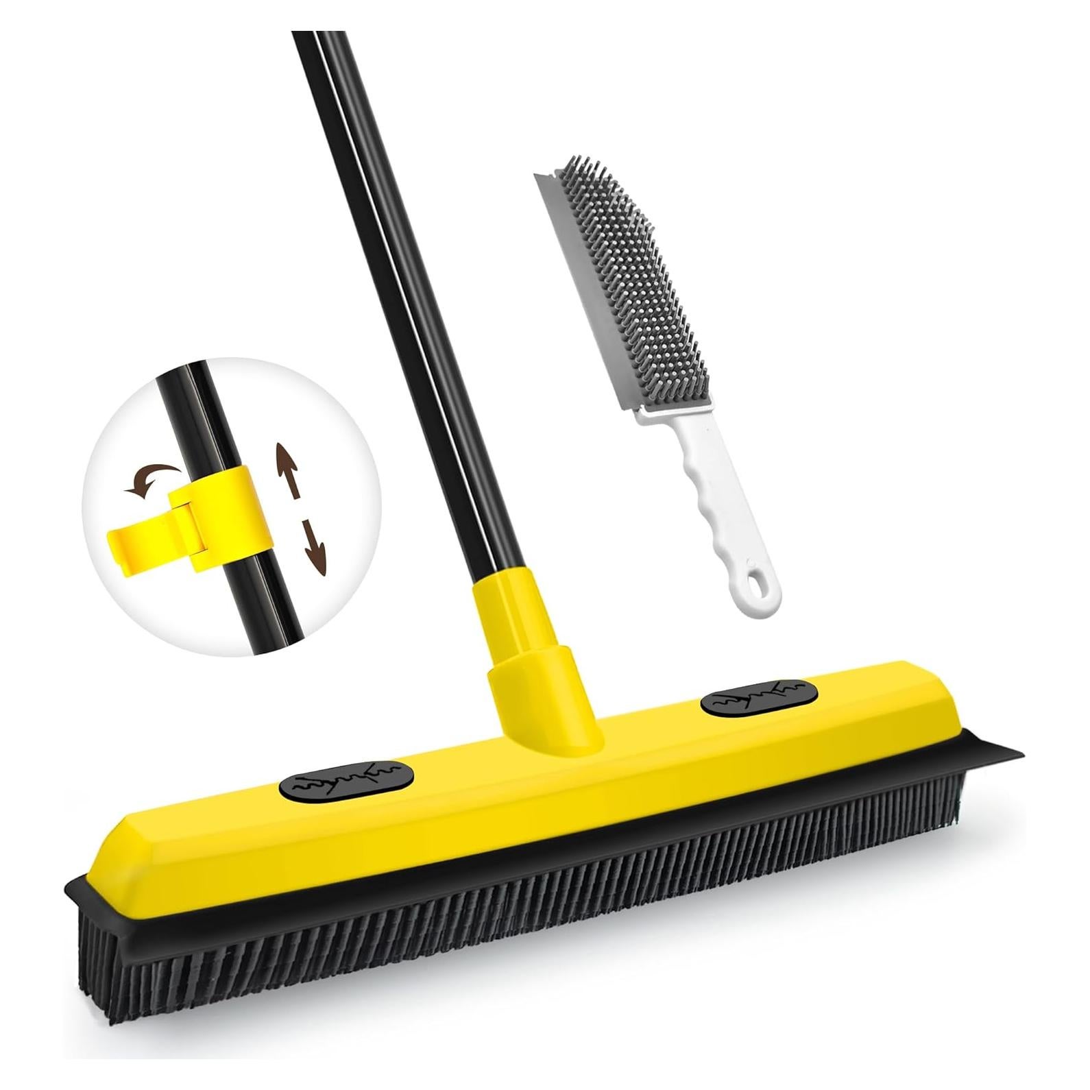 Escoba de Goma JEHONN con Raspador y Mango Telescópico 134 cm