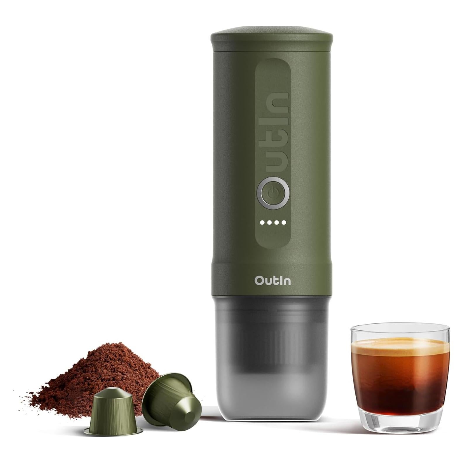 Cafetera de Espresso Portátil OutIn Nano Verde Bosque 7500mAh