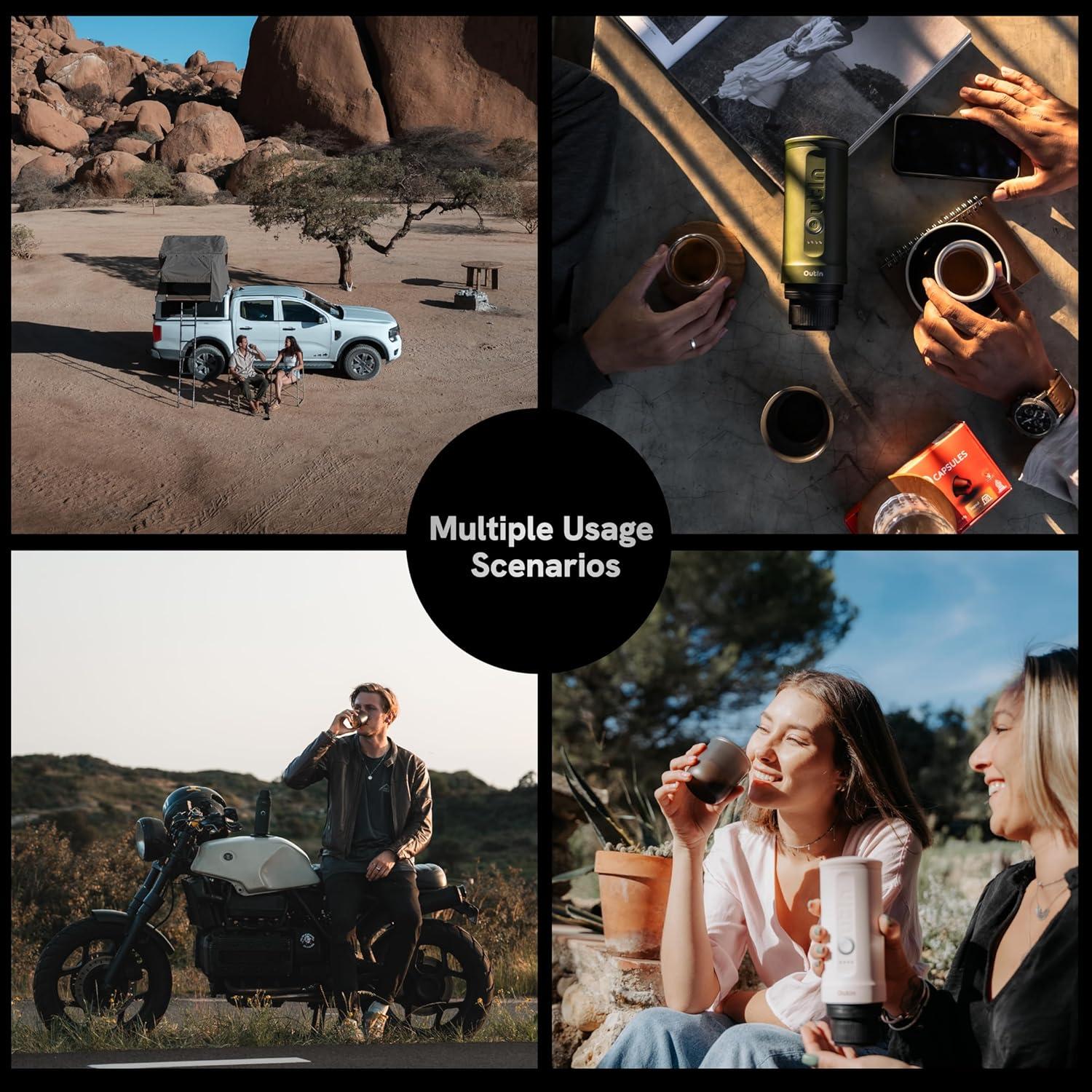 Cafetera de Espresso Portátil OutIn Nano Verde Bosque 7500mAh