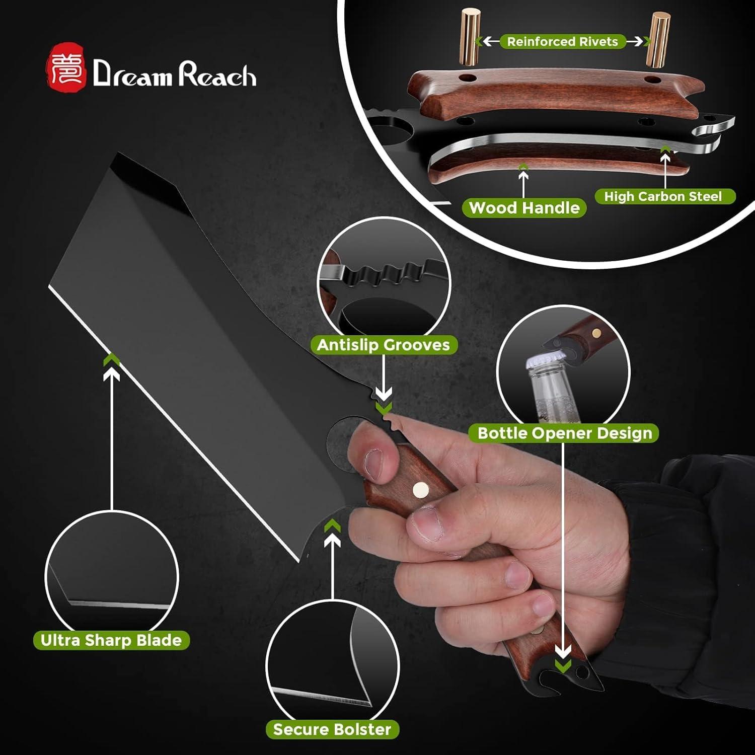 Cuchillo de Carnicería Dream Reach 17.5 cm Acero Carbono Negro