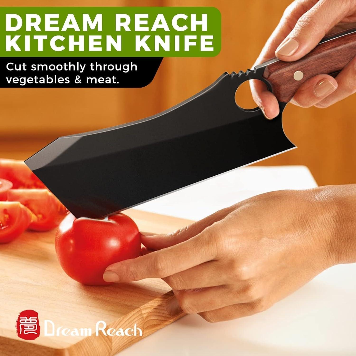 Cuchillo de Carnicería Dream Reach 17.5 cm Acero Carbono Negro