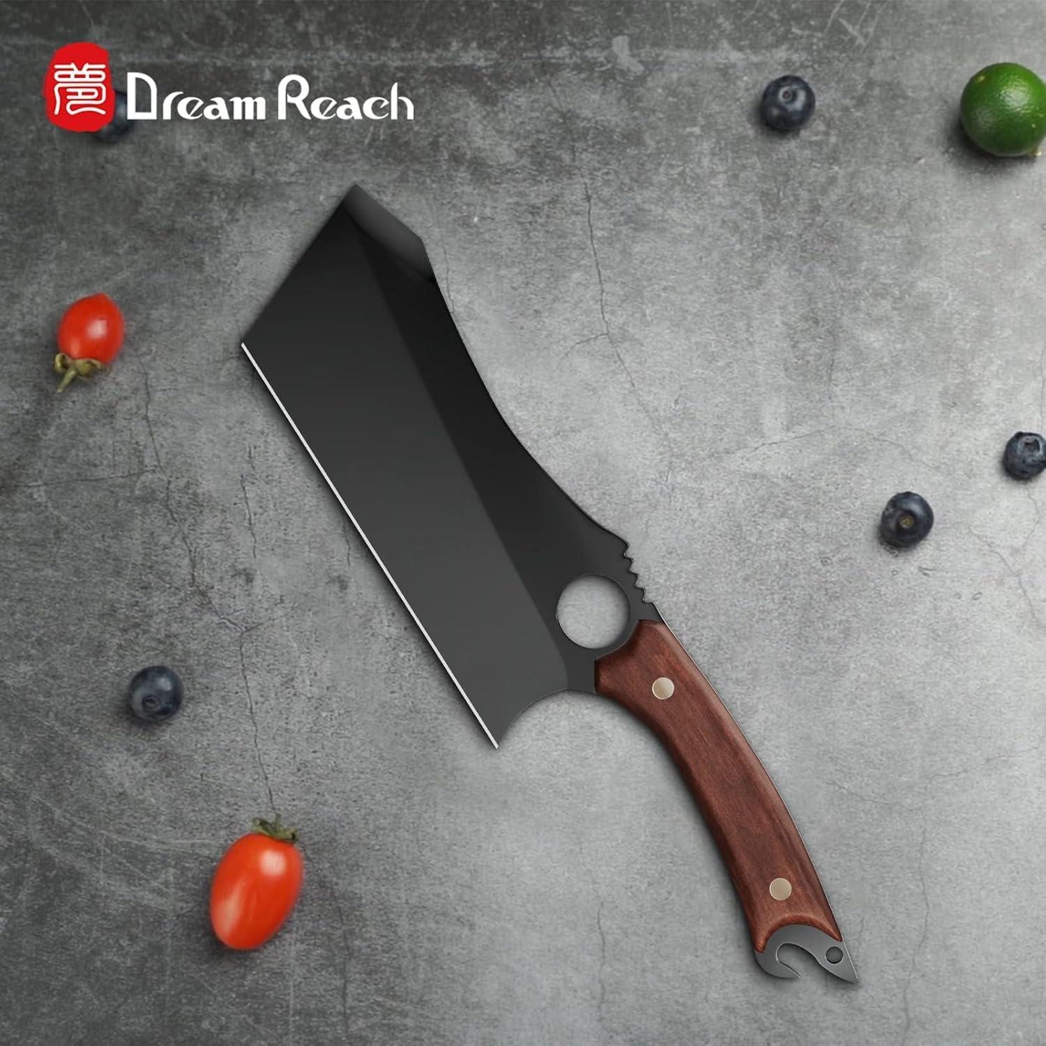 Cuchillo de Carnicería Dream Reach 17.5 cm Acero Carbono Negro
