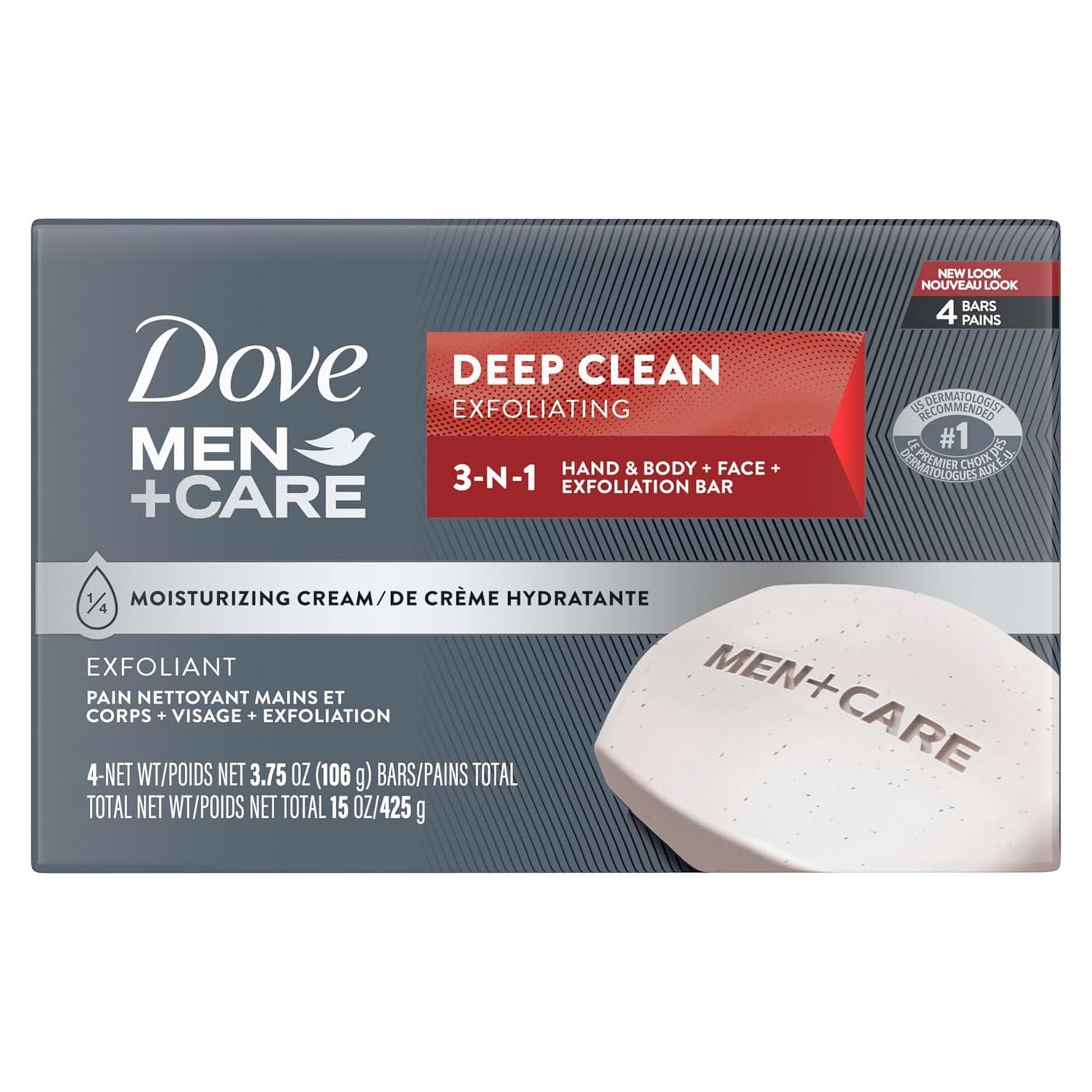 Jabón en Barra Dove Men+Care 4x106.3g Limpieza Profunda