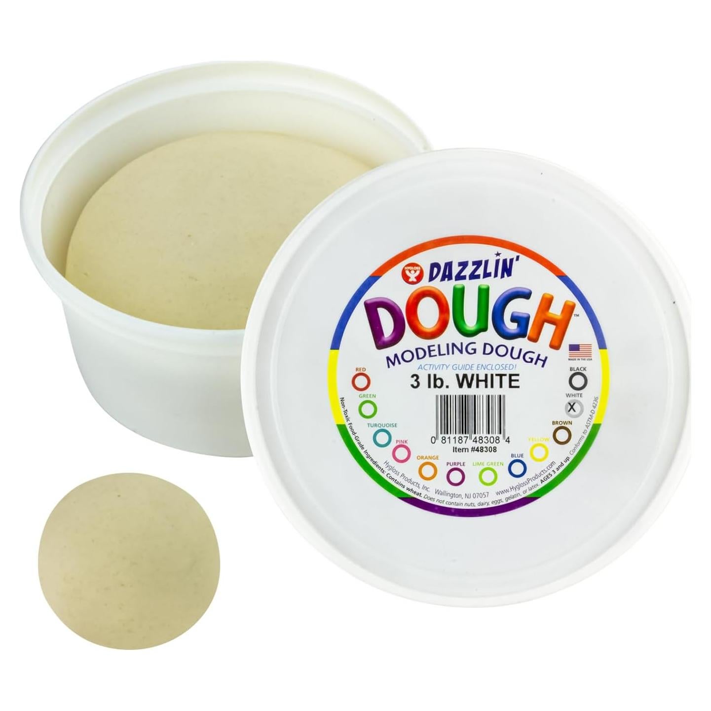 Masa de Modelar Hygloss Dazzlin 1,36 kg Blanca No Tóxica