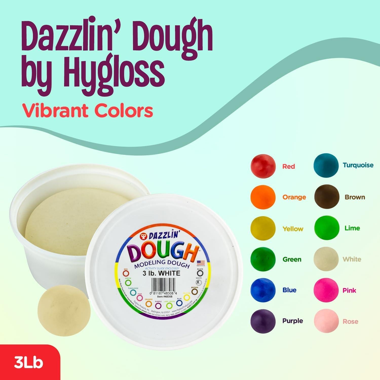 Masa de Modelar Hygloss Dazzlin 1,36 kg Blanca No Tóxica