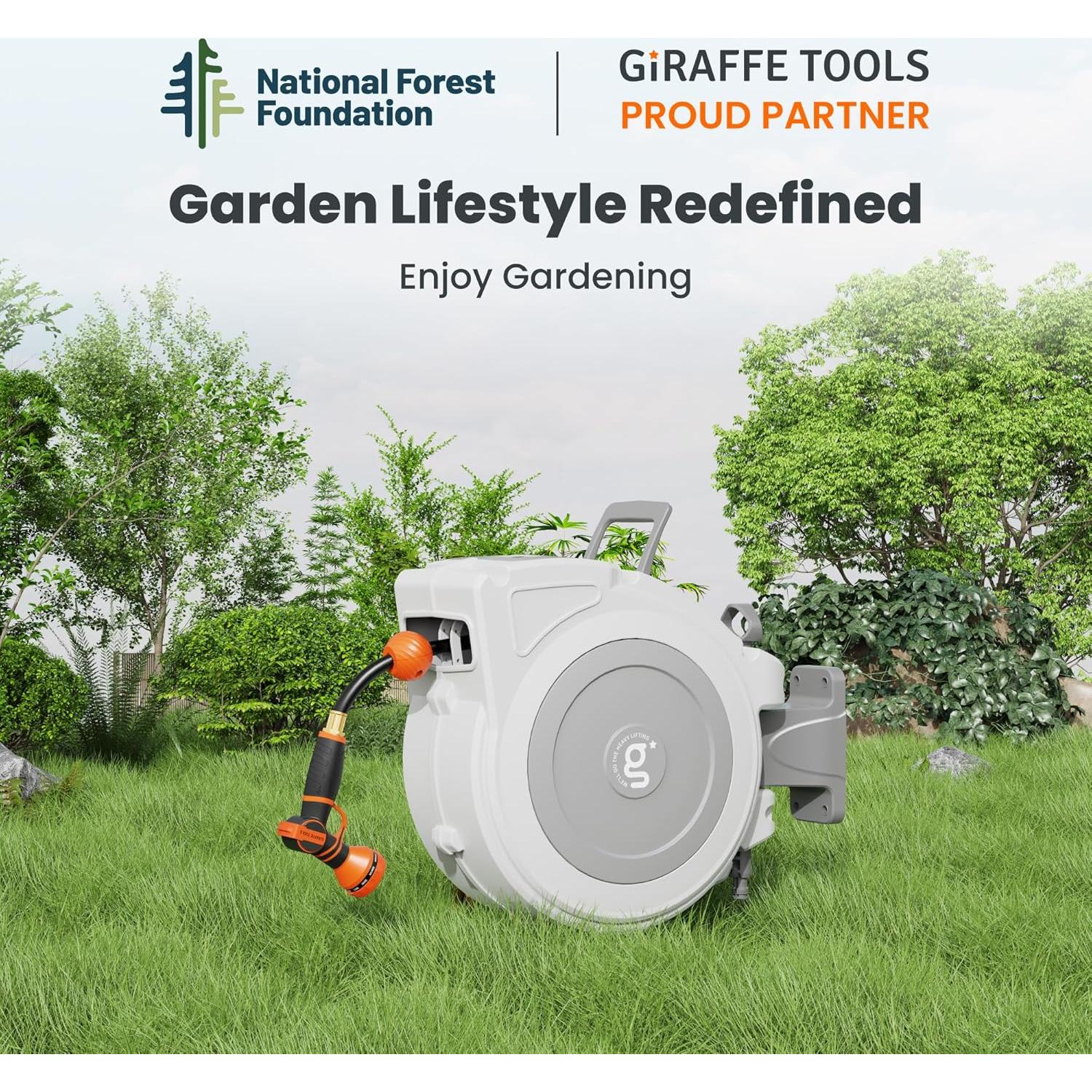 Carrete de Manguera Retráctil Giraffe Tools 1/2" x 20 m PVC