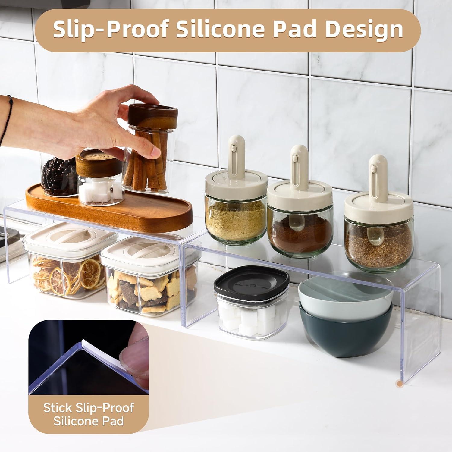 4 Organizadores de Estantes de Acrílico Aminigram 31.5x11.7cm