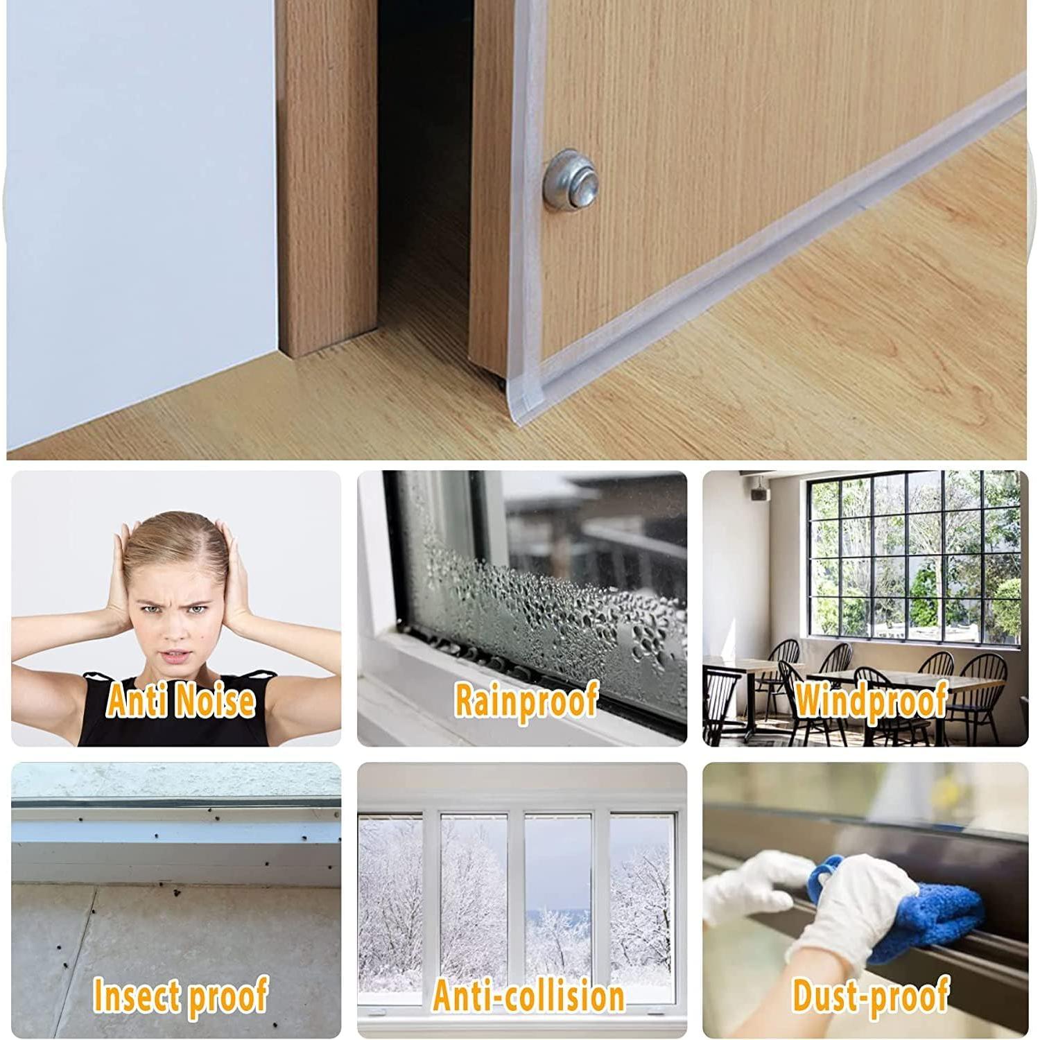 Sellador de Puerta Bruiefpap 10.2m Silicona Transparente