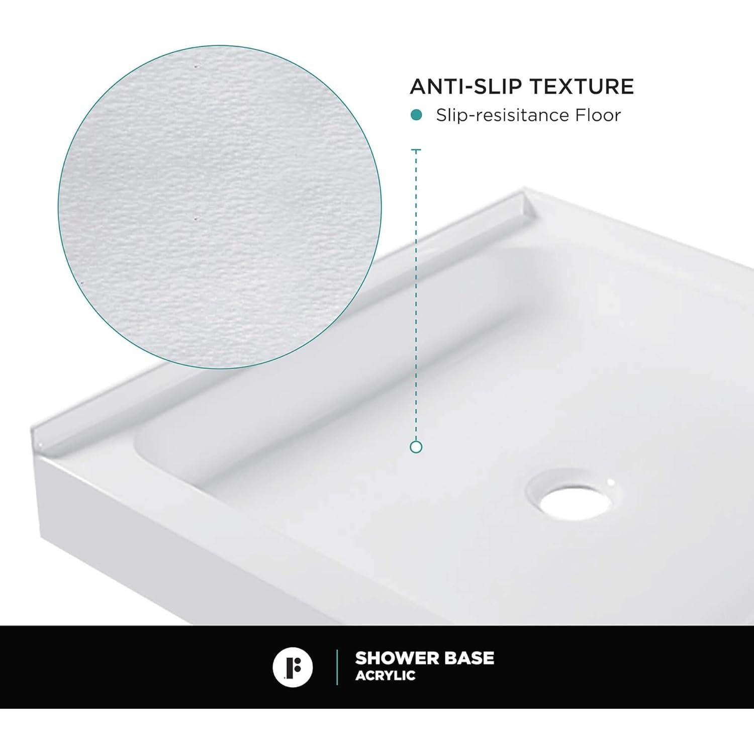 Base de Ducha Cuadrada Fine Fixtures 76.2x76.2cm Antideslizante