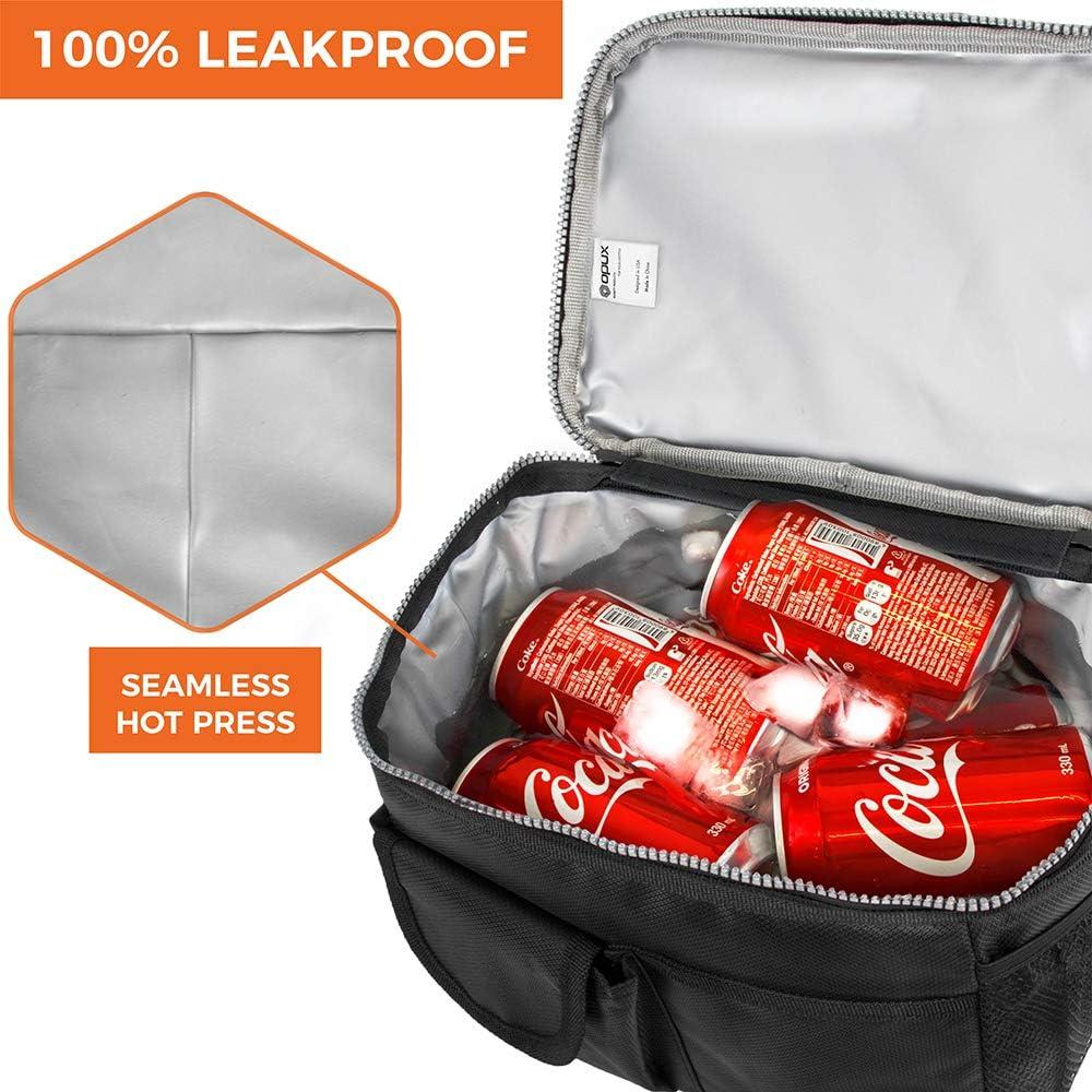 Bolsa Térmica de Almuerzo OPUX Negra Doble Compartimento 10L