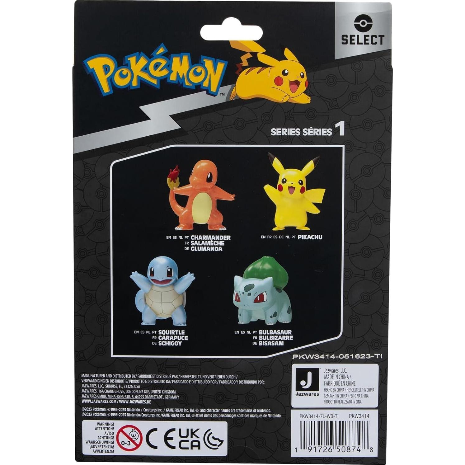 Paquete de Batalla Metálico Select Pokémon - 4 Figuras 7.5 cm