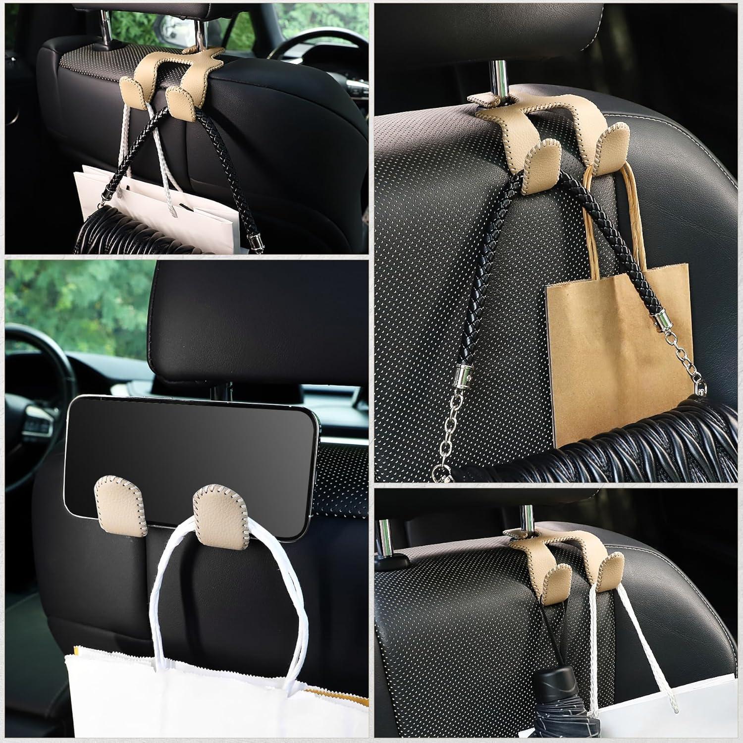 Gancho de reposacabezas LivTee 2 en 1 para auto - Beige