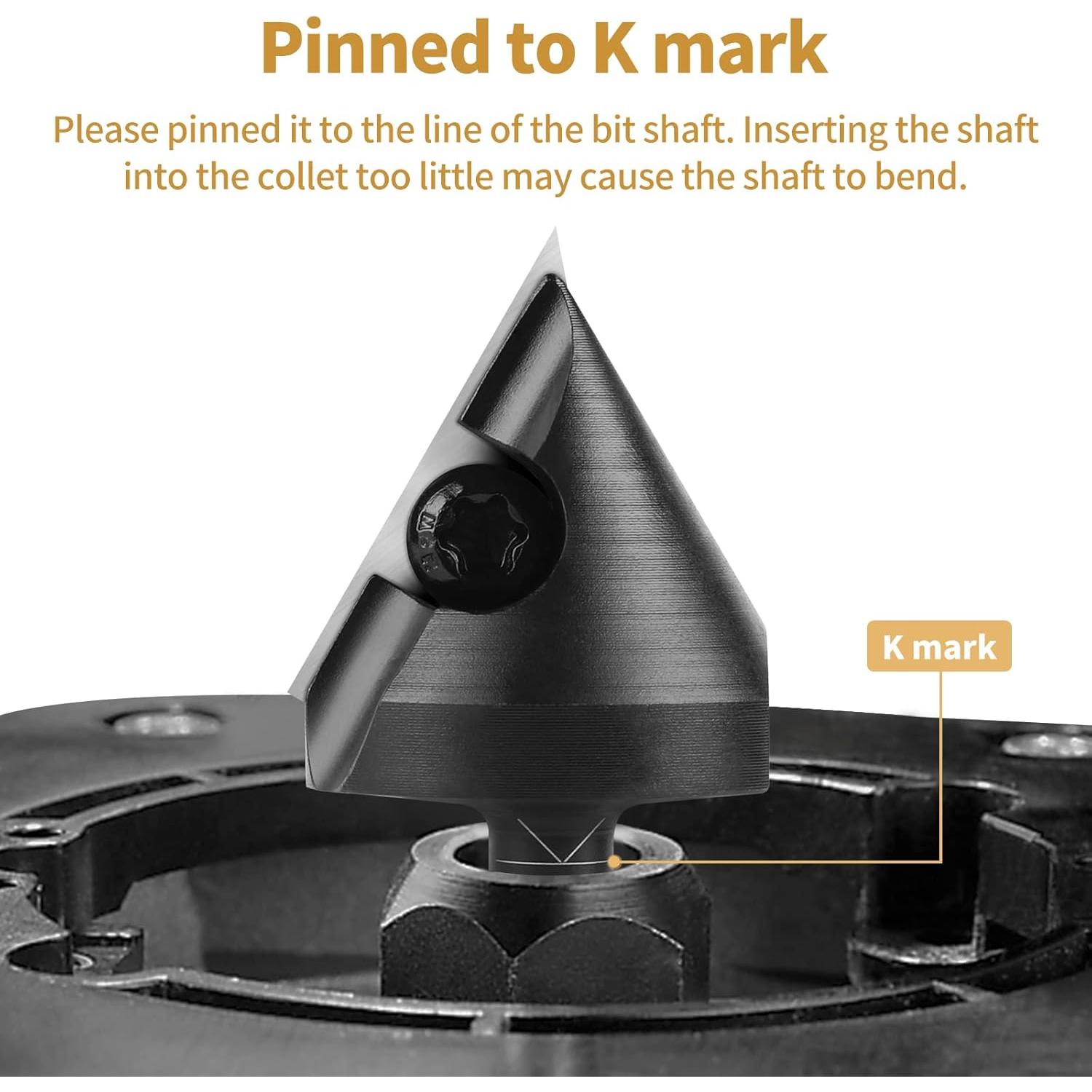 Fresa en V 60 Grados BINSTAK Mango 0.64 cm para CNC