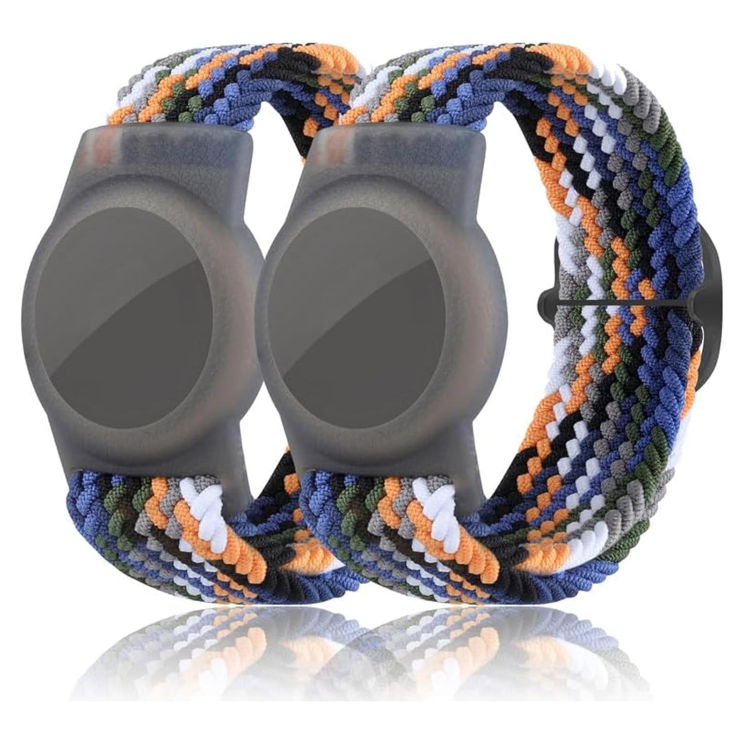 Paquete de 2 Pulseras Ajustables Nylon para AirTag XSUIOY