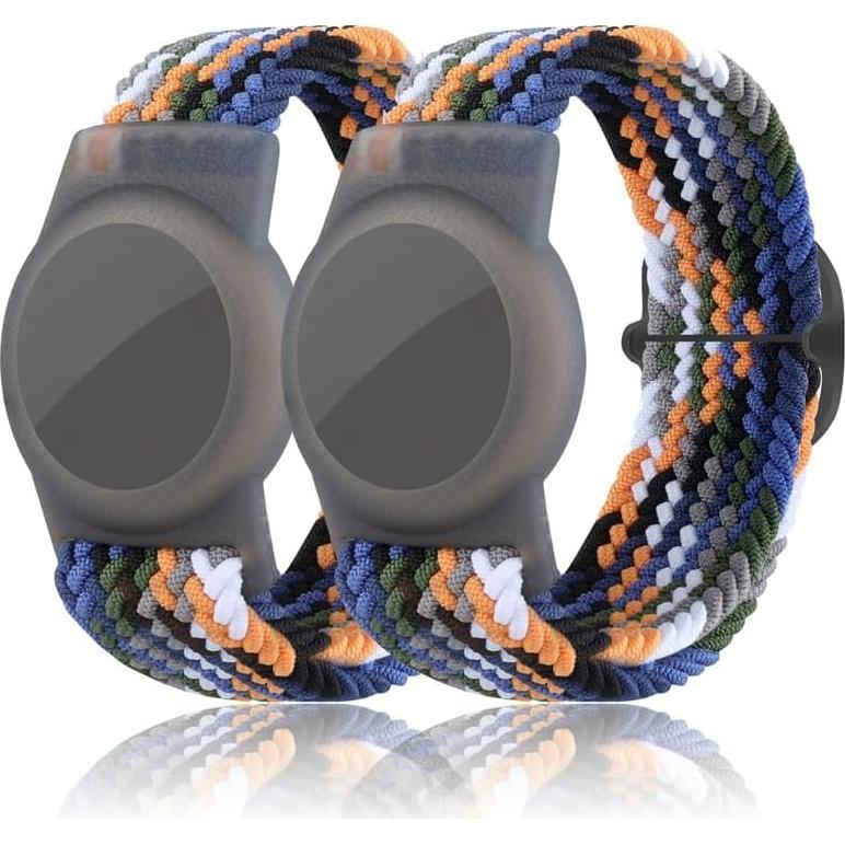 Paquete de 2 Pulseras Ajustables Nylon para AirTag XSUIOY