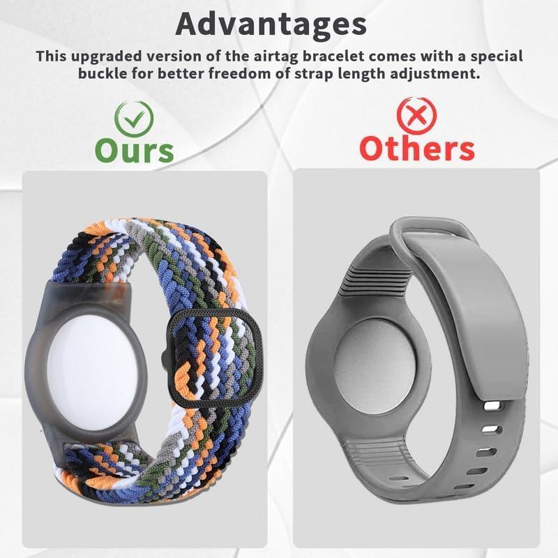 Paquete de 2 Pulseras Ajustables Nylon para AirTag XSUIOY