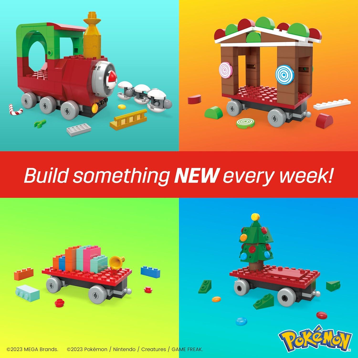 Set de Juguetes de Construcción MEGA Pokémon Tren Navideño