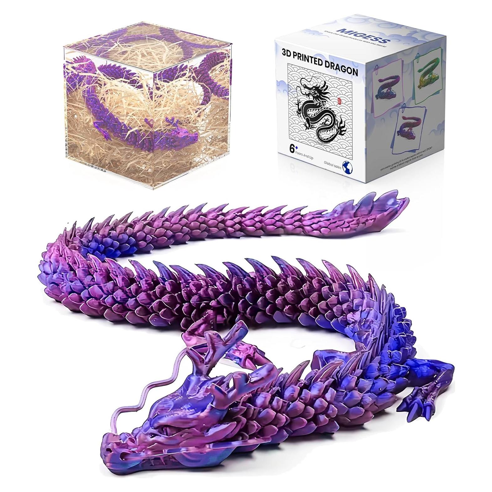 Estatua Dragón Chino 3D 45.72 cm - Juguete Antiestrés Decorativo