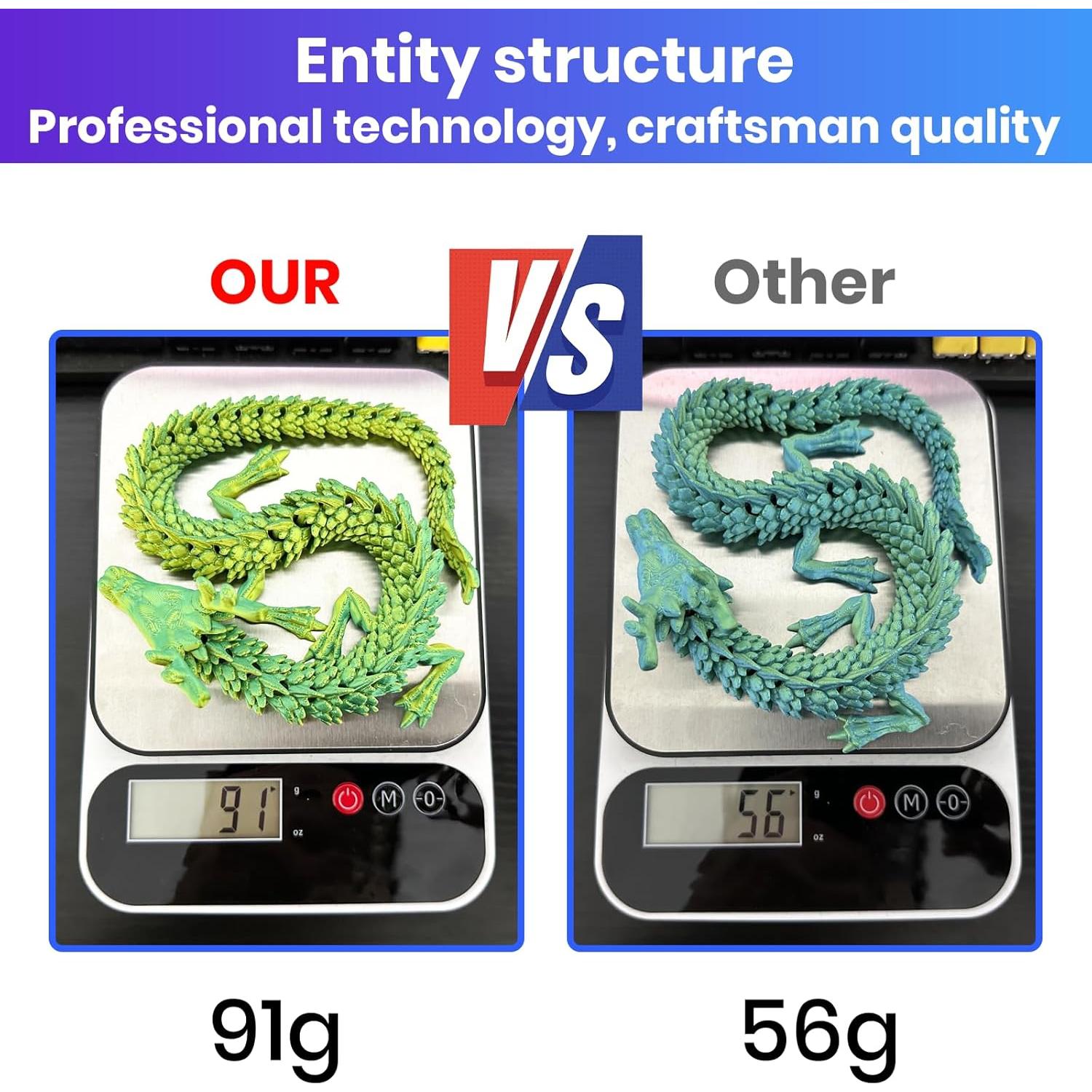 Estatua Dragón Chino 3D 45.72 cm - Juguete Antiestrés Decorativo