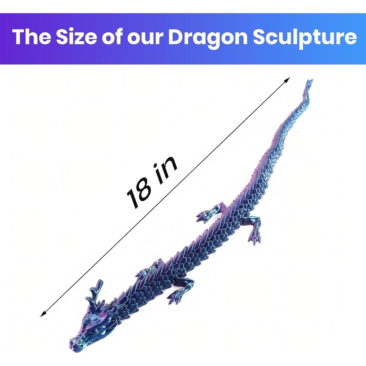 Estatua Dragón Chino 3D 45.72 cm - Juguete Antiestrés Decorativo