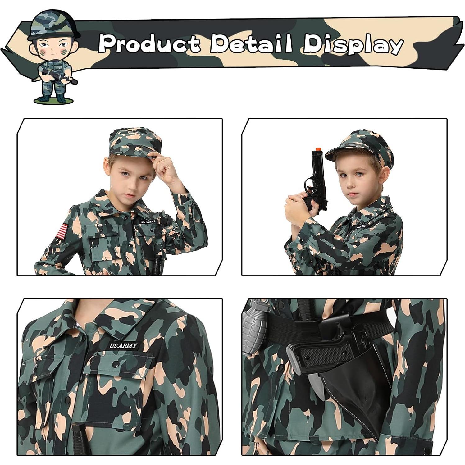 Disfraz de Soldado del Ejército Lumiparty para Niños 5-14 Años