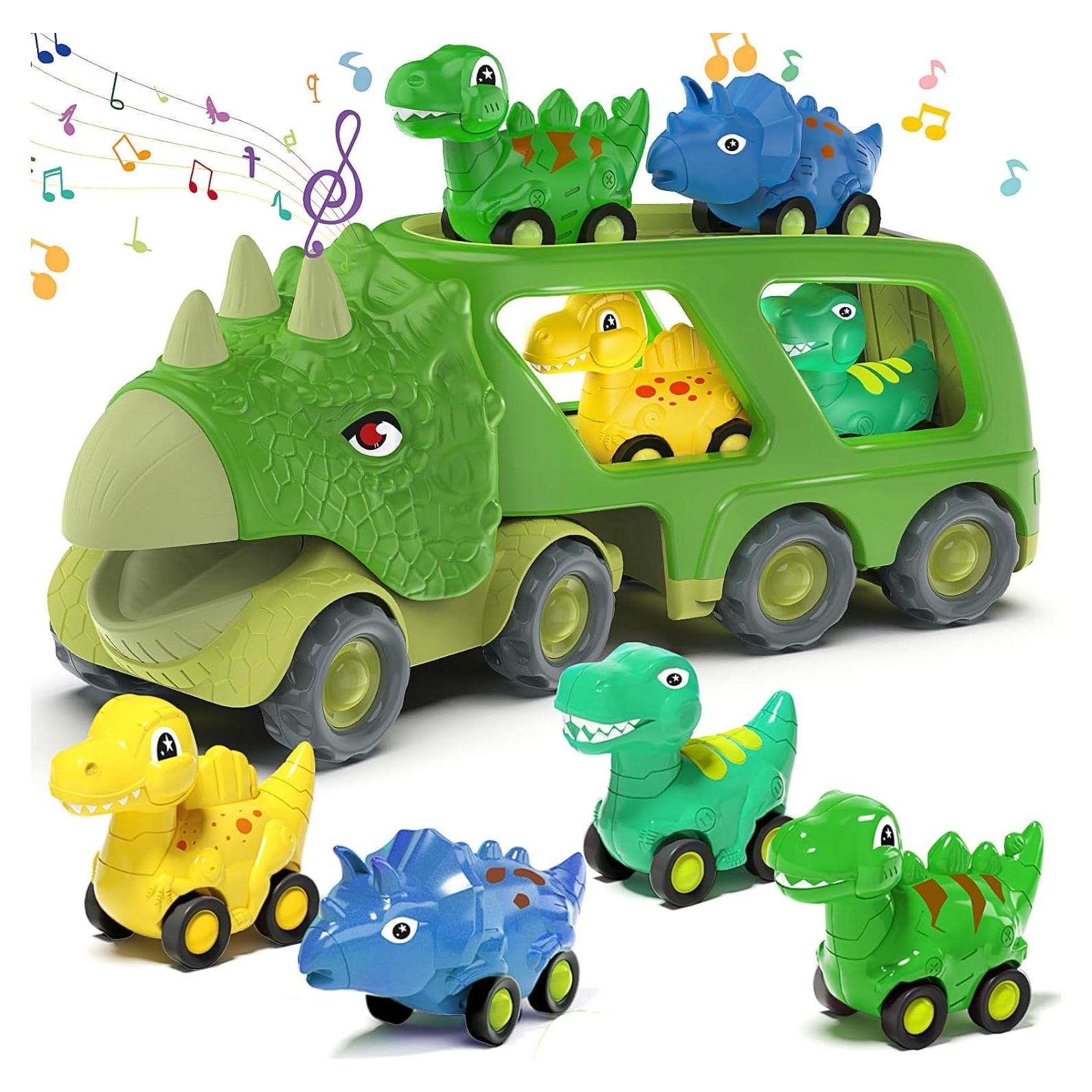 Camión Transportador de Dinosaurios Moritakk 5-en-1 con Coches