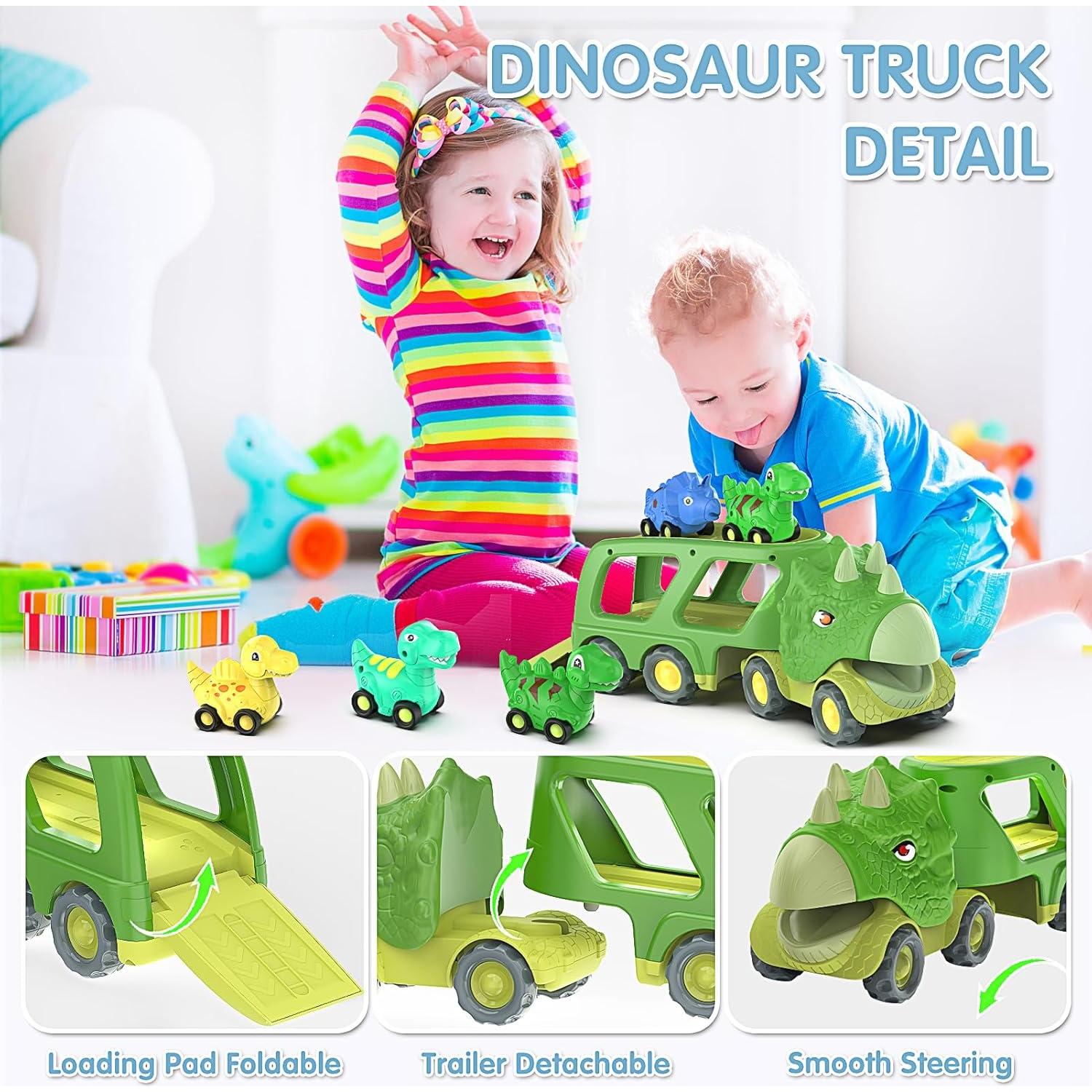 Camión Transportador de Dinosaurios Moritakk 5-en-1 con Coches