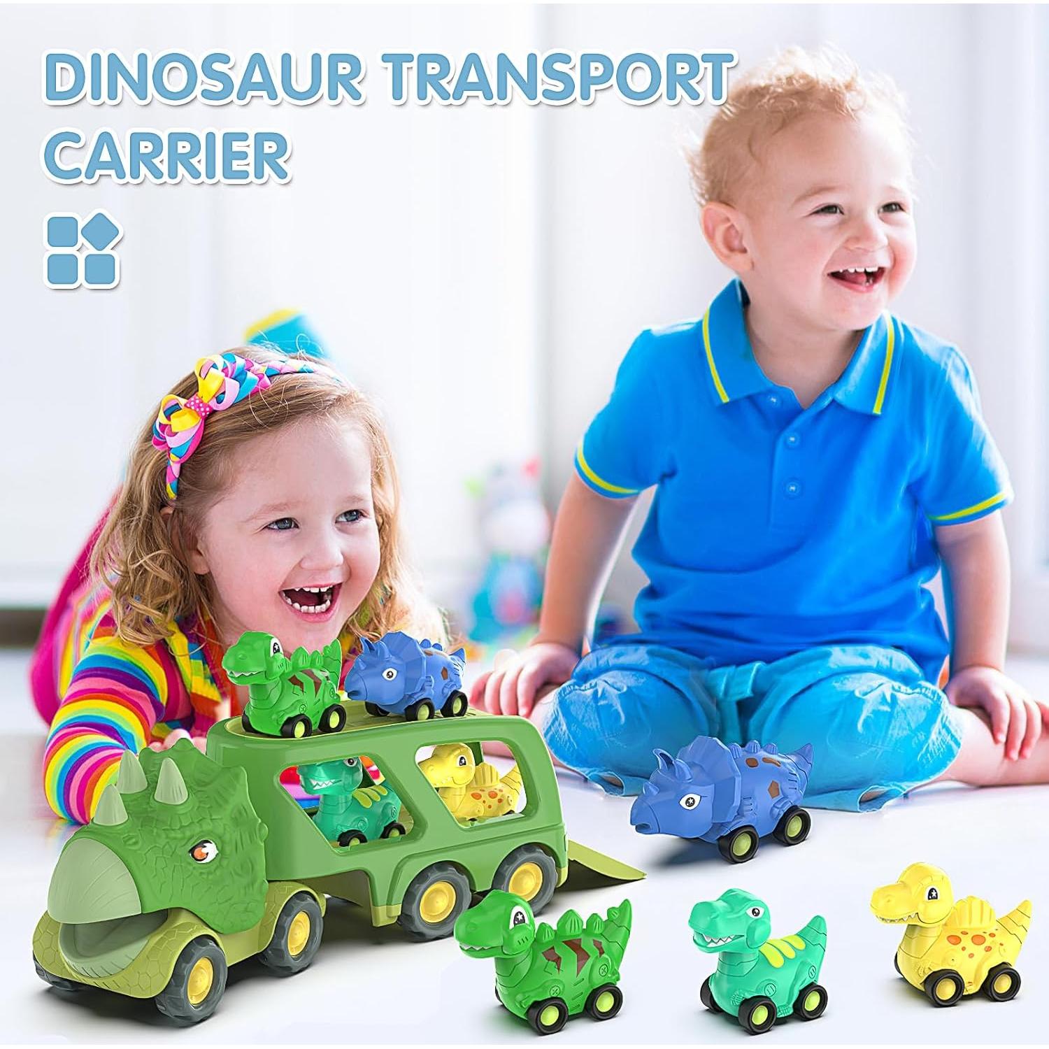 Camión Transportador de Dinosaurios Moritakk 5-en-1 con Coches