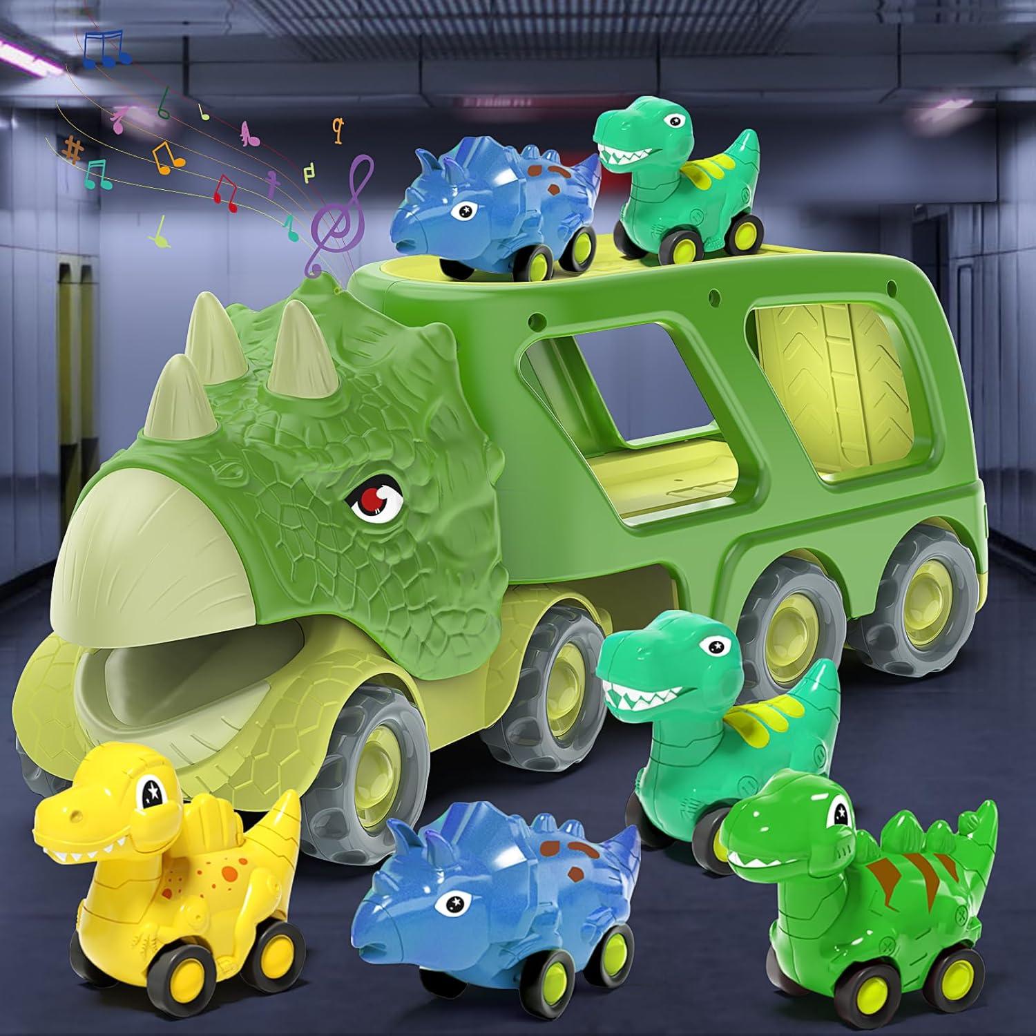 Camión Transportador de Dinosaurios Moritakk 5-en-1 con Coches
