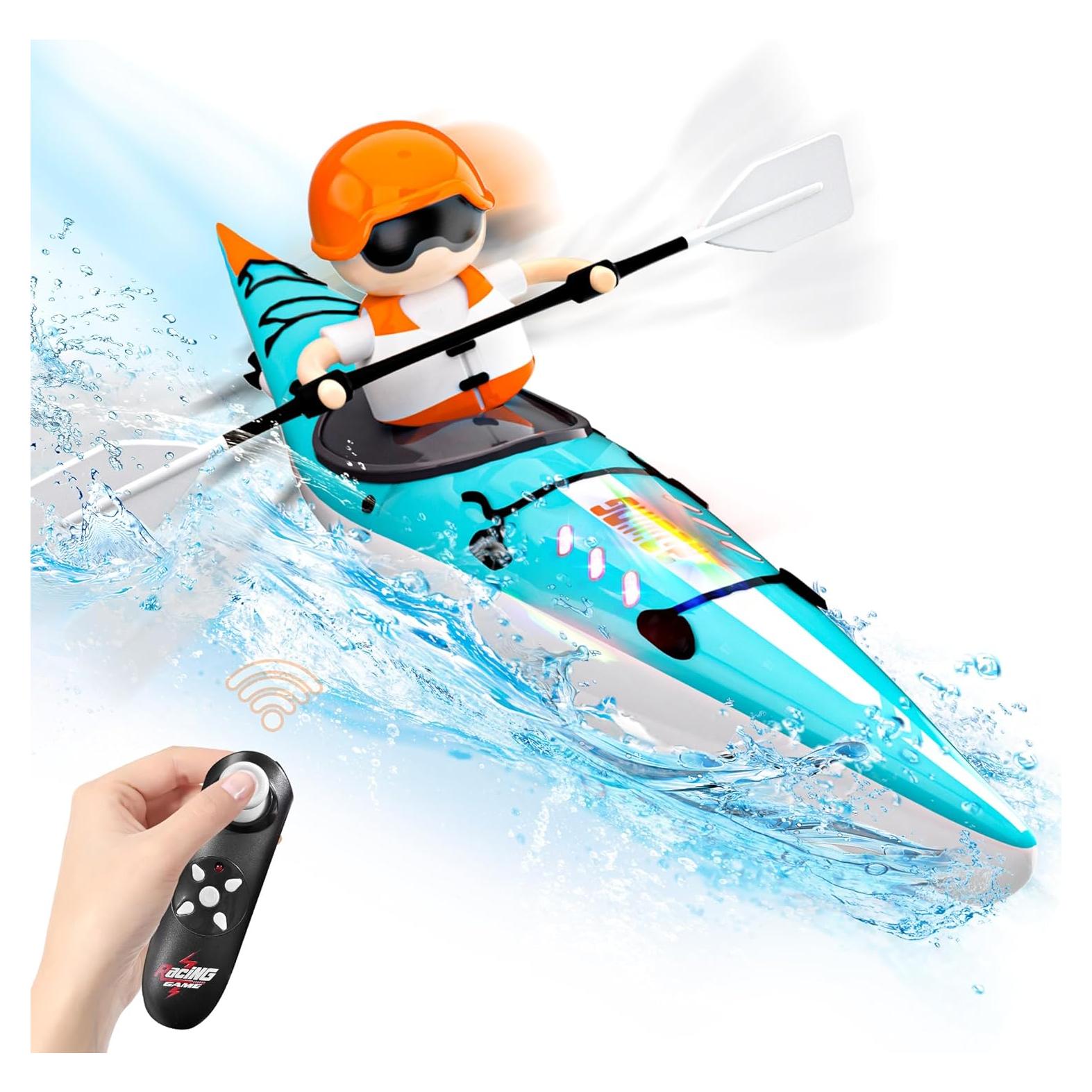 Barco Kayak RC CANKETEC Azul 16 cm Control Remoto Niños