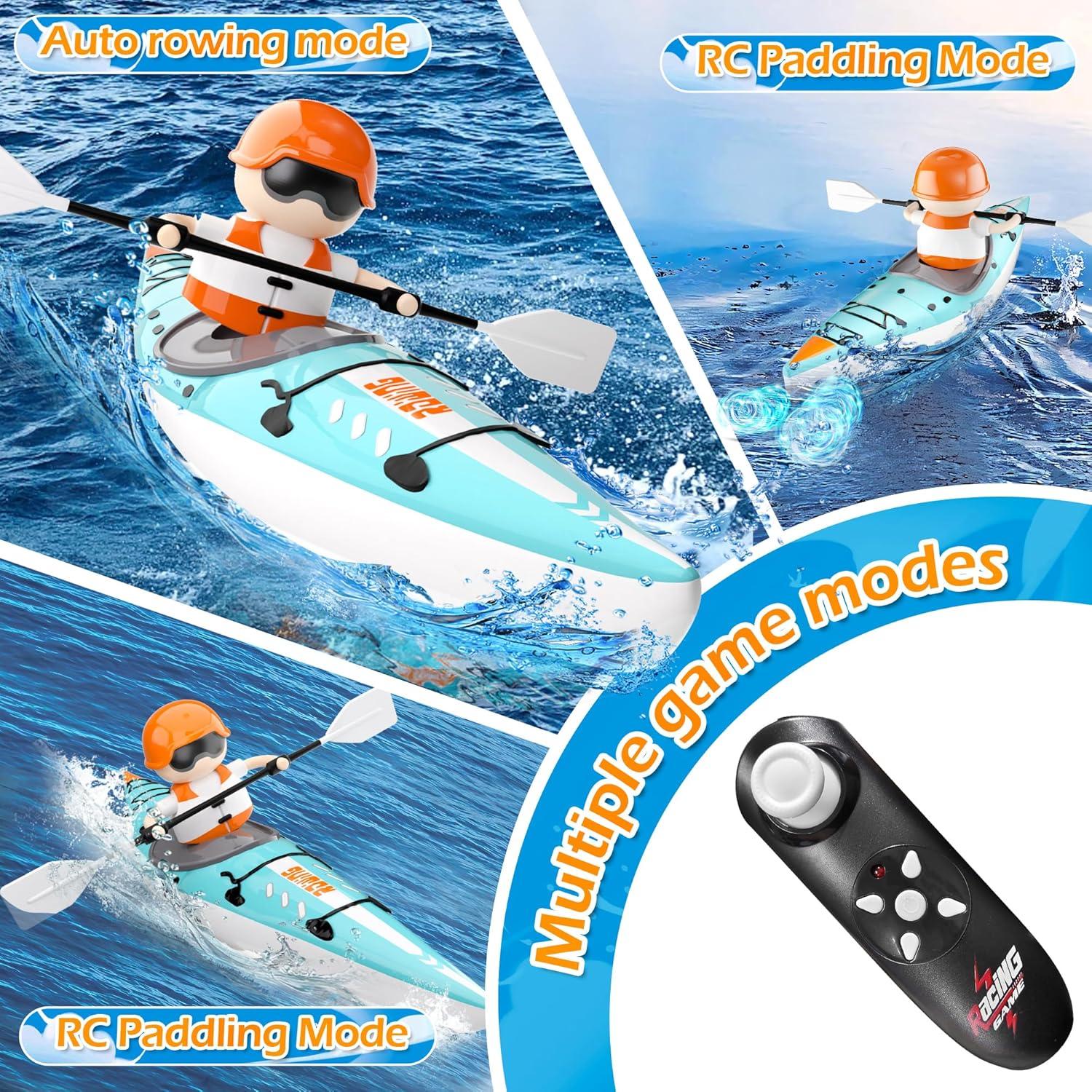 Barco Kayak RC CANKETEC Azul 16 cm Control Remoto Niños