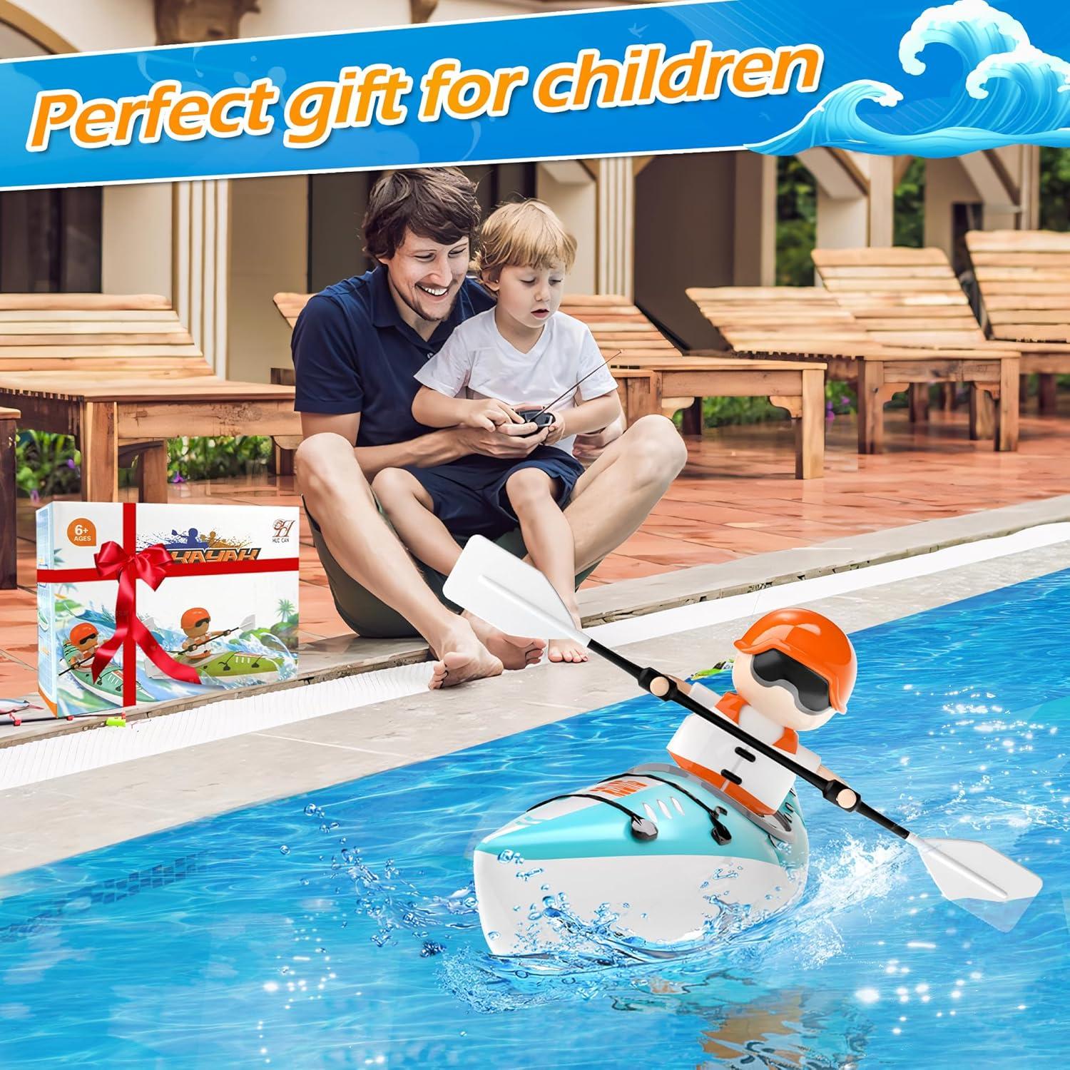 Barco Kayak RC CANKETEC Azul 16 cm Control Remoto Niños