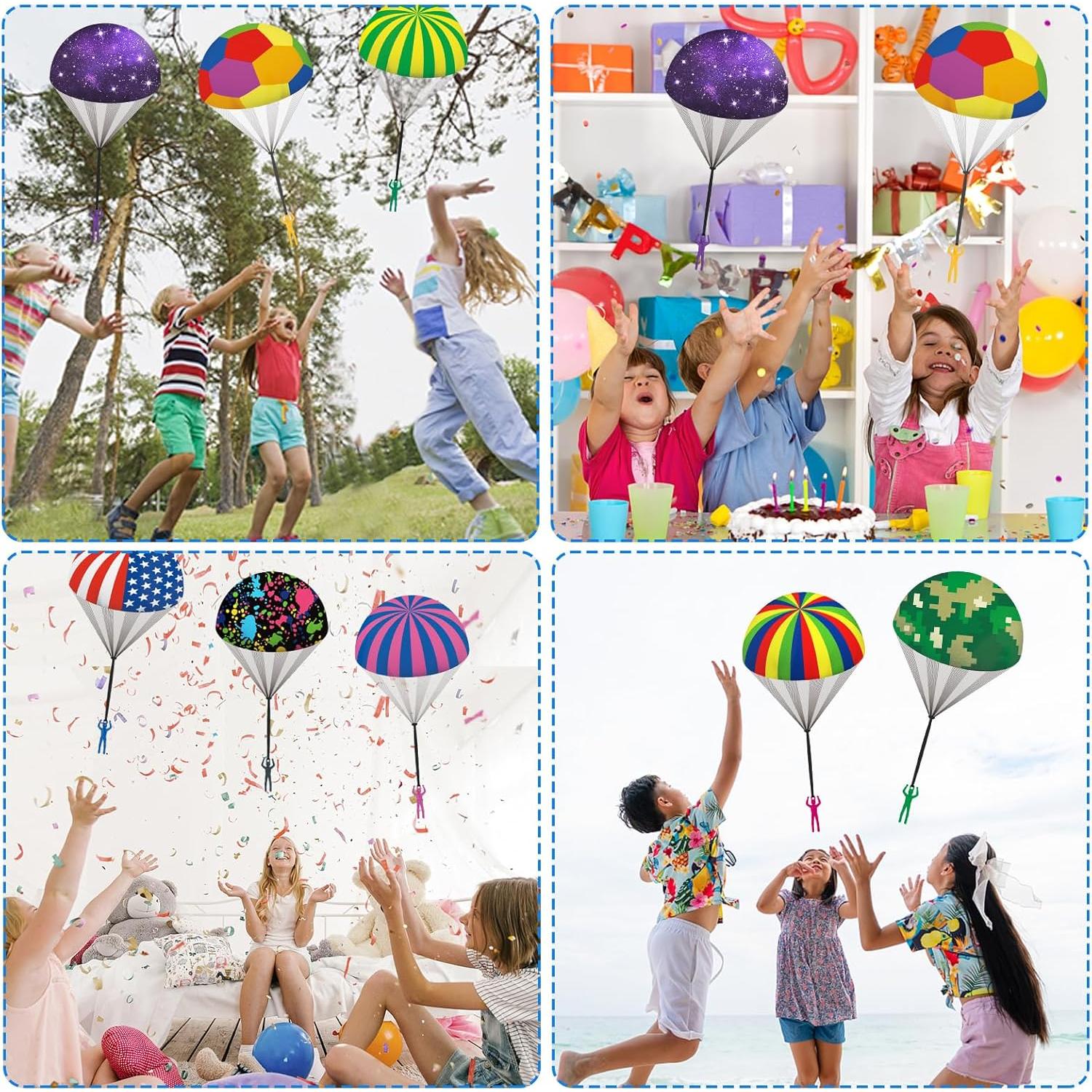 Parachute Toy for Kids, Outdoor Flying Toys Parachute Men, Inside & Outside Toys for 3 4 5 6 7 8 9 10 11 12 Year Old Kids Boys, Rainbow Army Toys Party Favors Birthday Gift