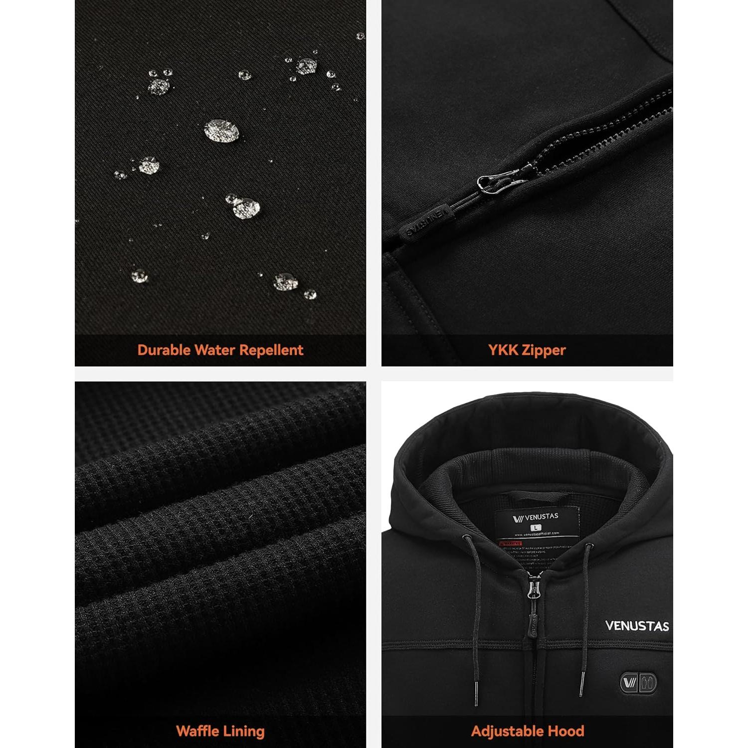 Sudadera Calentada Unisex Venustas 12V con Batería Incluida