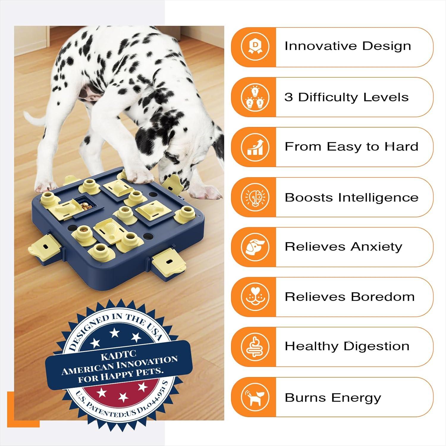 Juguete Rompecabezas para Perros KADTC Nivel 3 en 1 Azul