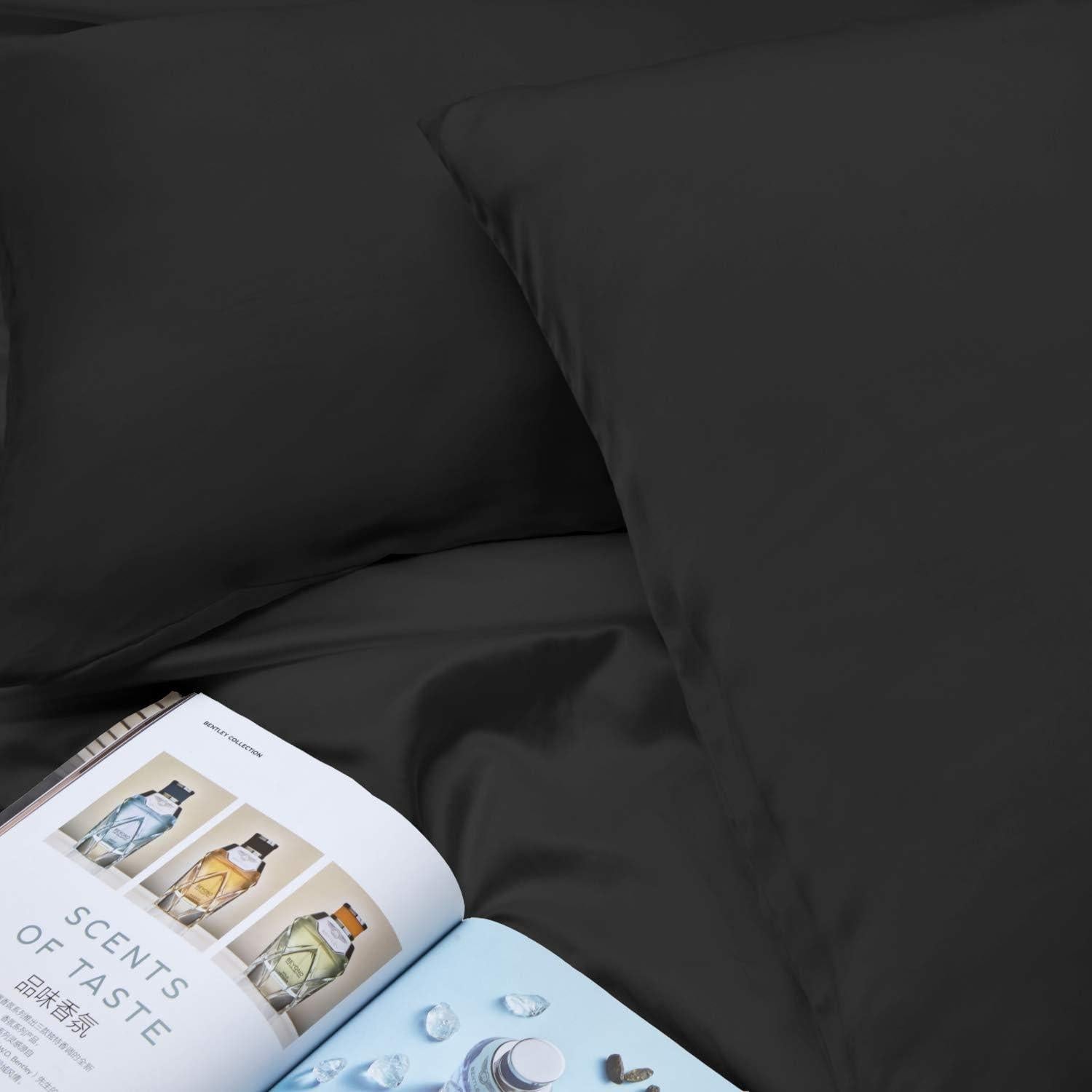 Funda de Almohada de Seda INSSL Estándar Negra para Cabello y Piel