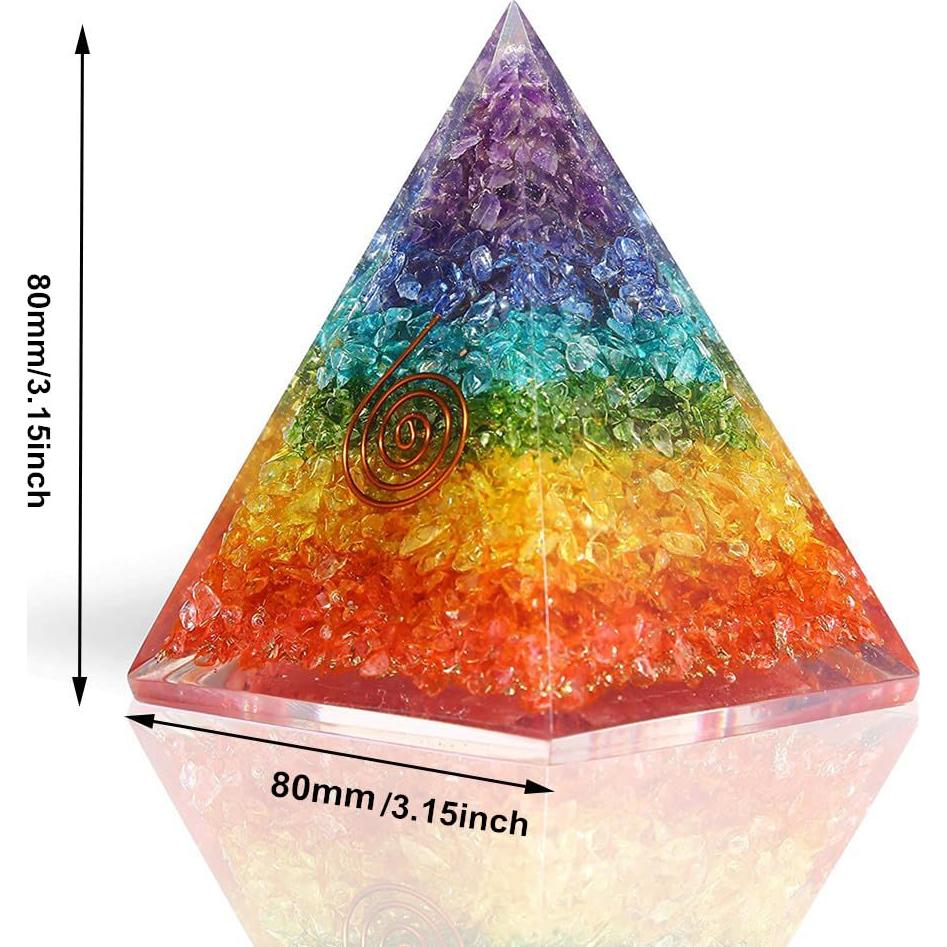 Pirámide de Orgonita 7 Chakras NewMainOne - Cristal Antiestrés