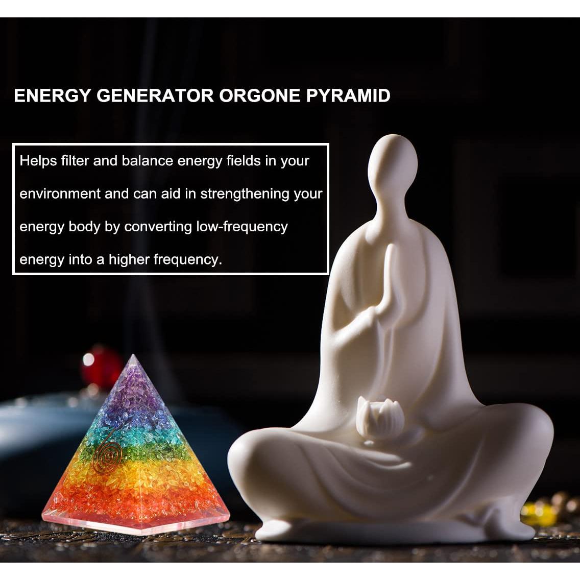 Pirámide de Orgonita 7 Chakras NewMainOne - Cristal Antiestrés