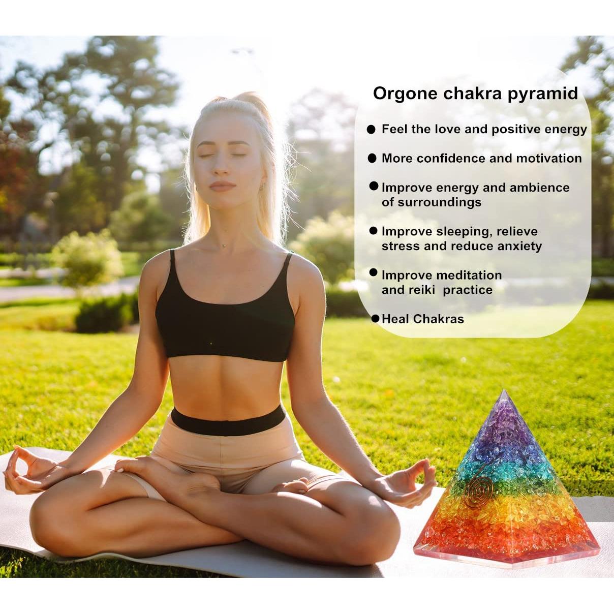 Pirámide de Orgonita 7 Chakras NewMainOne - Cristal Antiestrés