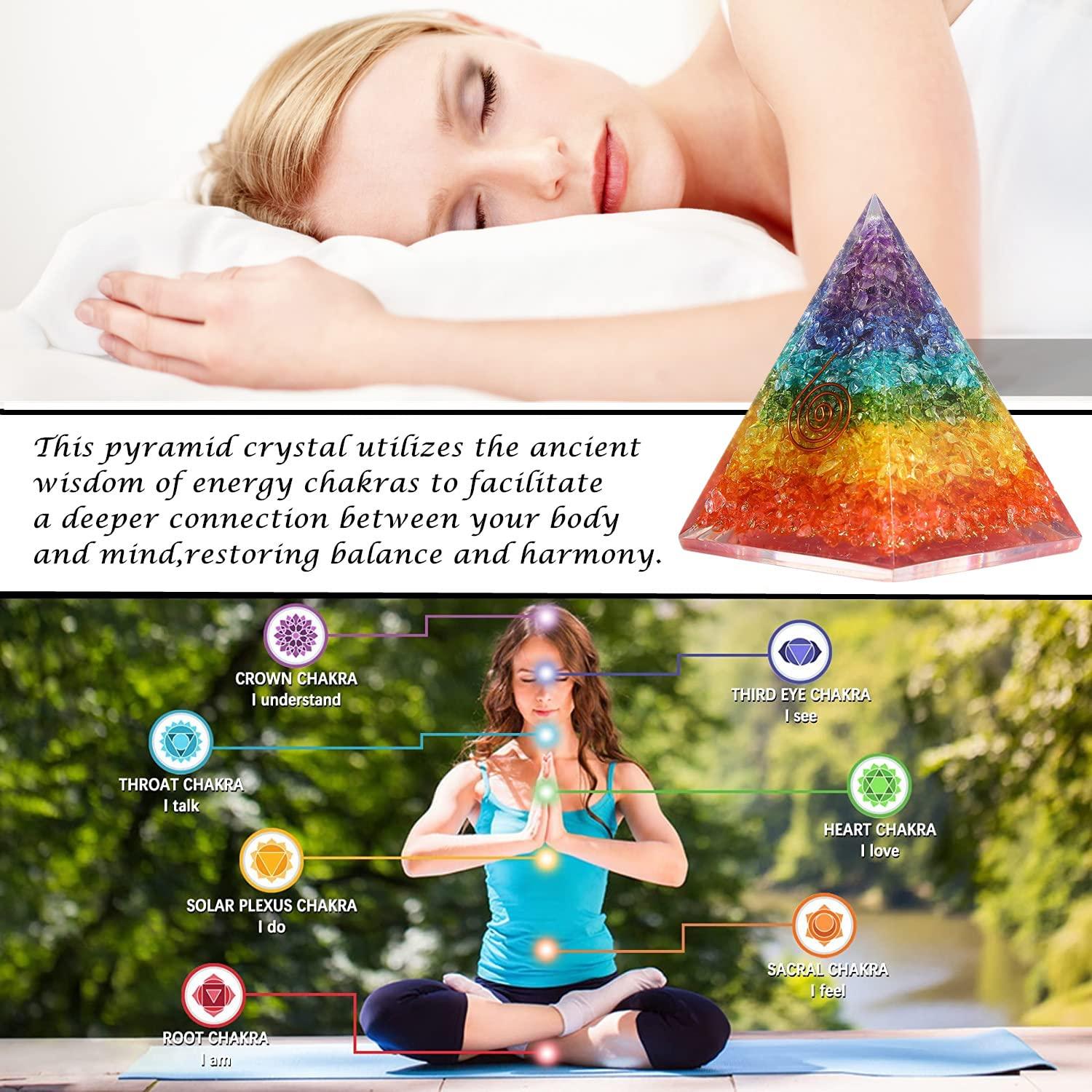 Pirámide de Orgonita 7 Chakras NewMainOne - Cristal Antiestrés