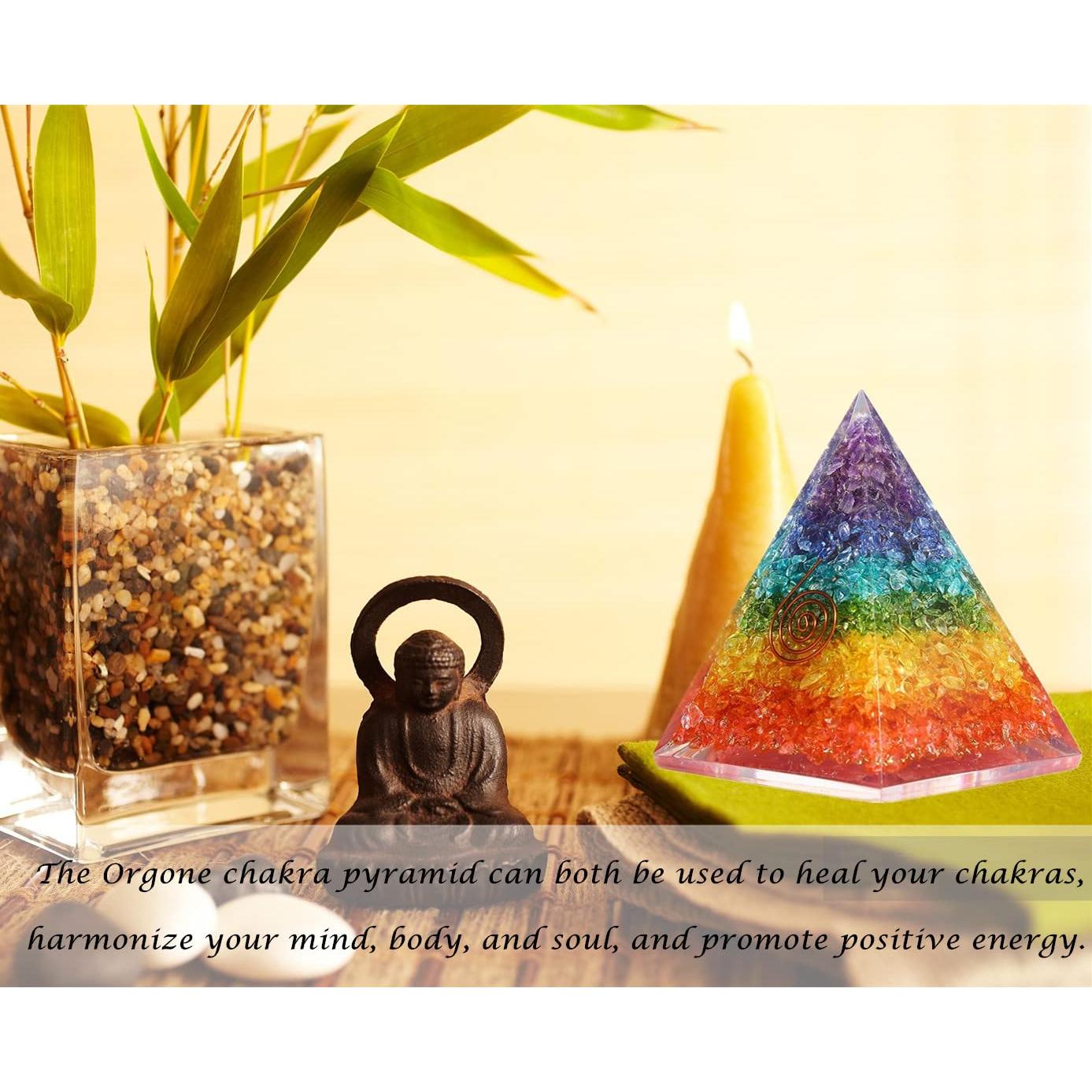 Pirámide de Orgonita 7 Chakras NewMainOne - Cristal Antiestrés