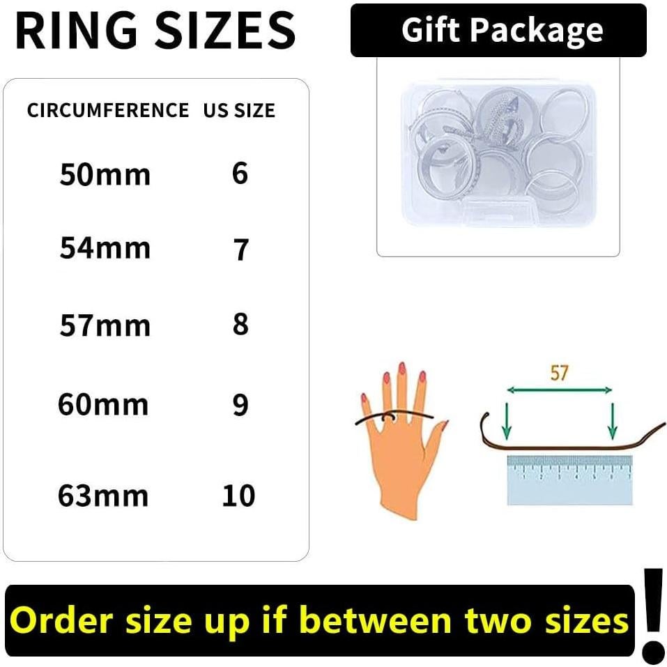 Anillos Fidget MUCAL para Ansiedad 8 Piezas Unisex