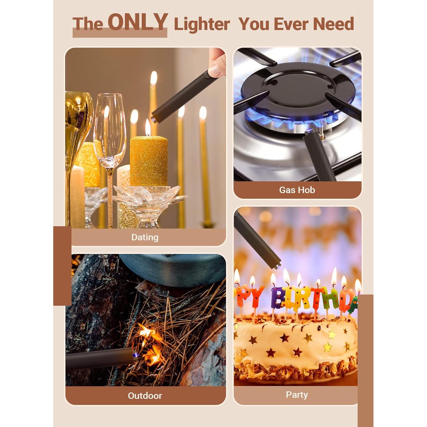 Encendedor Eléctrico Recargable USB CAREVER Negro 18.8cm