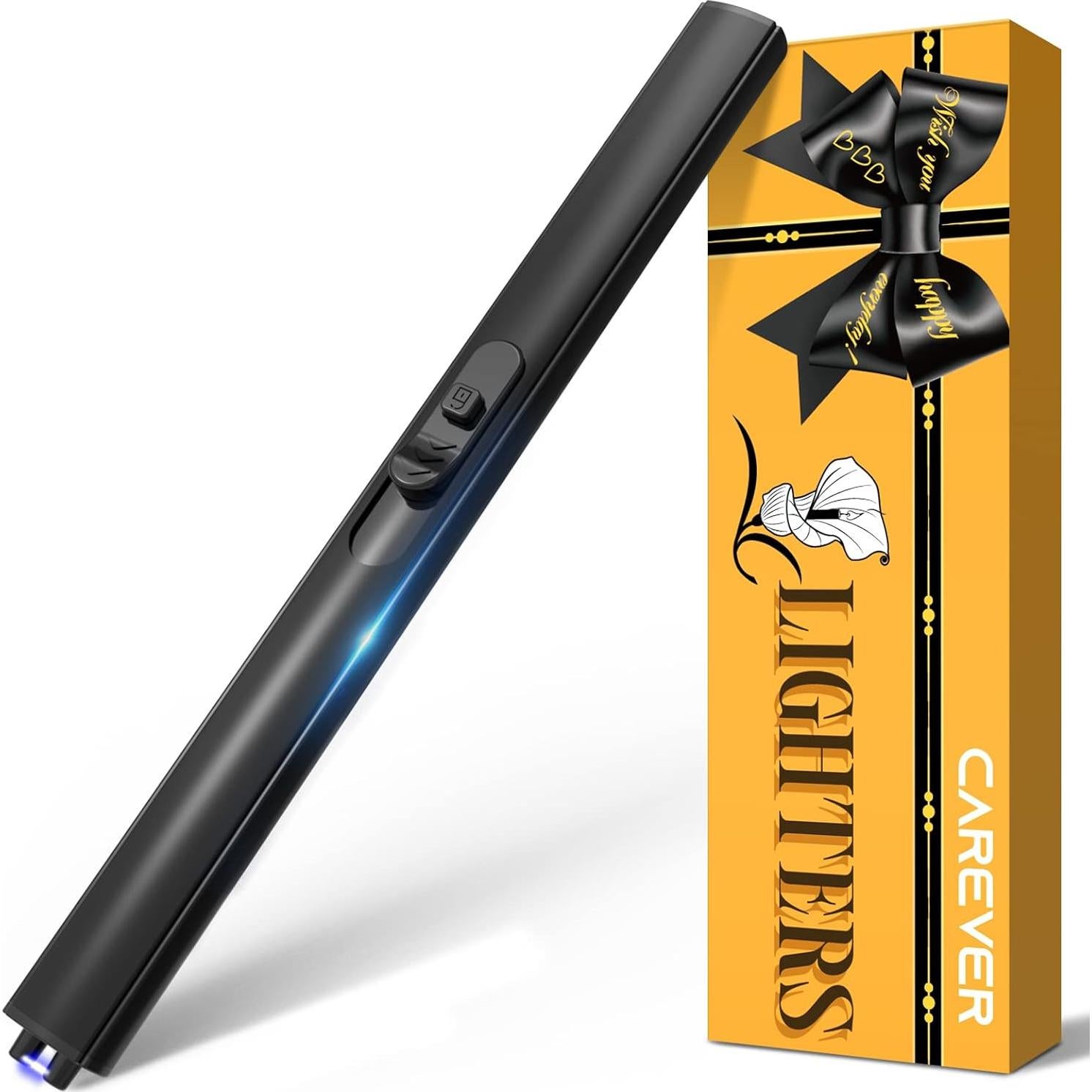 Encendedor Eléctrico Recargable USB CAREVER Negro 18.8cm