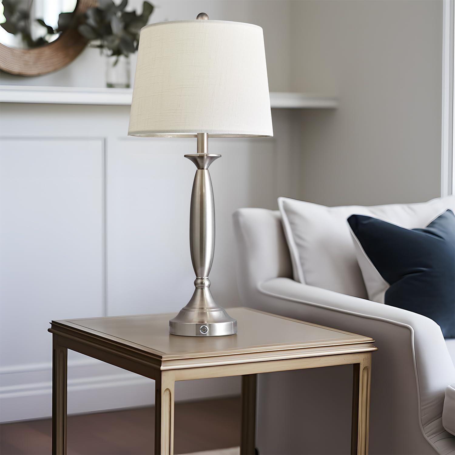 Set de 2 Lámparas de Mesa Táctiles Dimmables Oneach Plata 71 cm