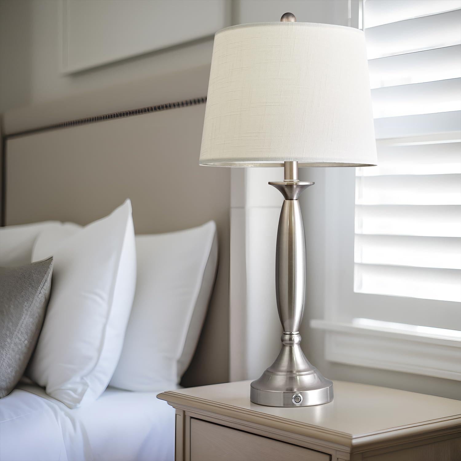 Set de 2 Lámparas de Mesa Táctiles Dimmables Oneach Plata 71 cm