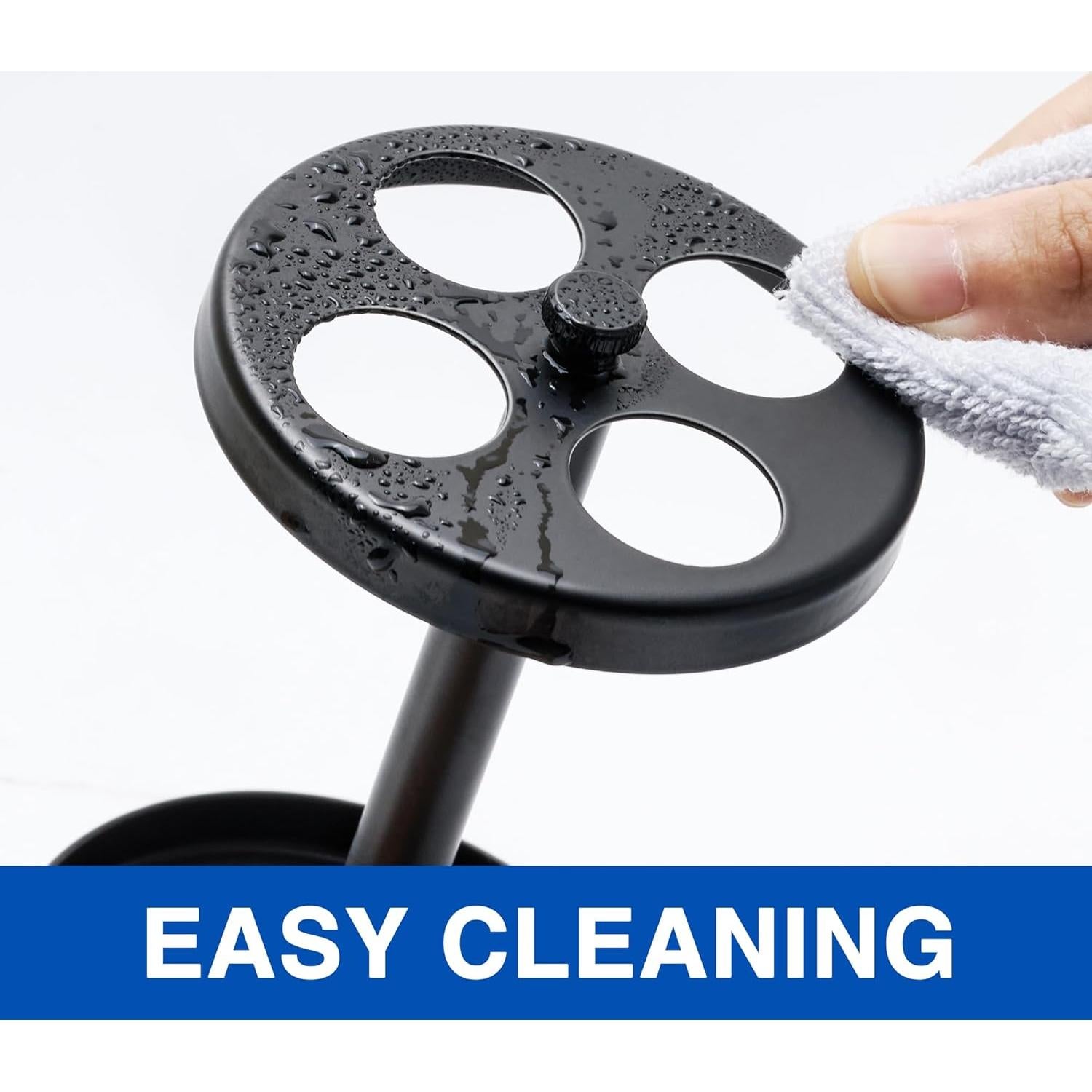 Soporte para Cepillos de Dientes Acero Inoxidable Negro 4 Ranuras