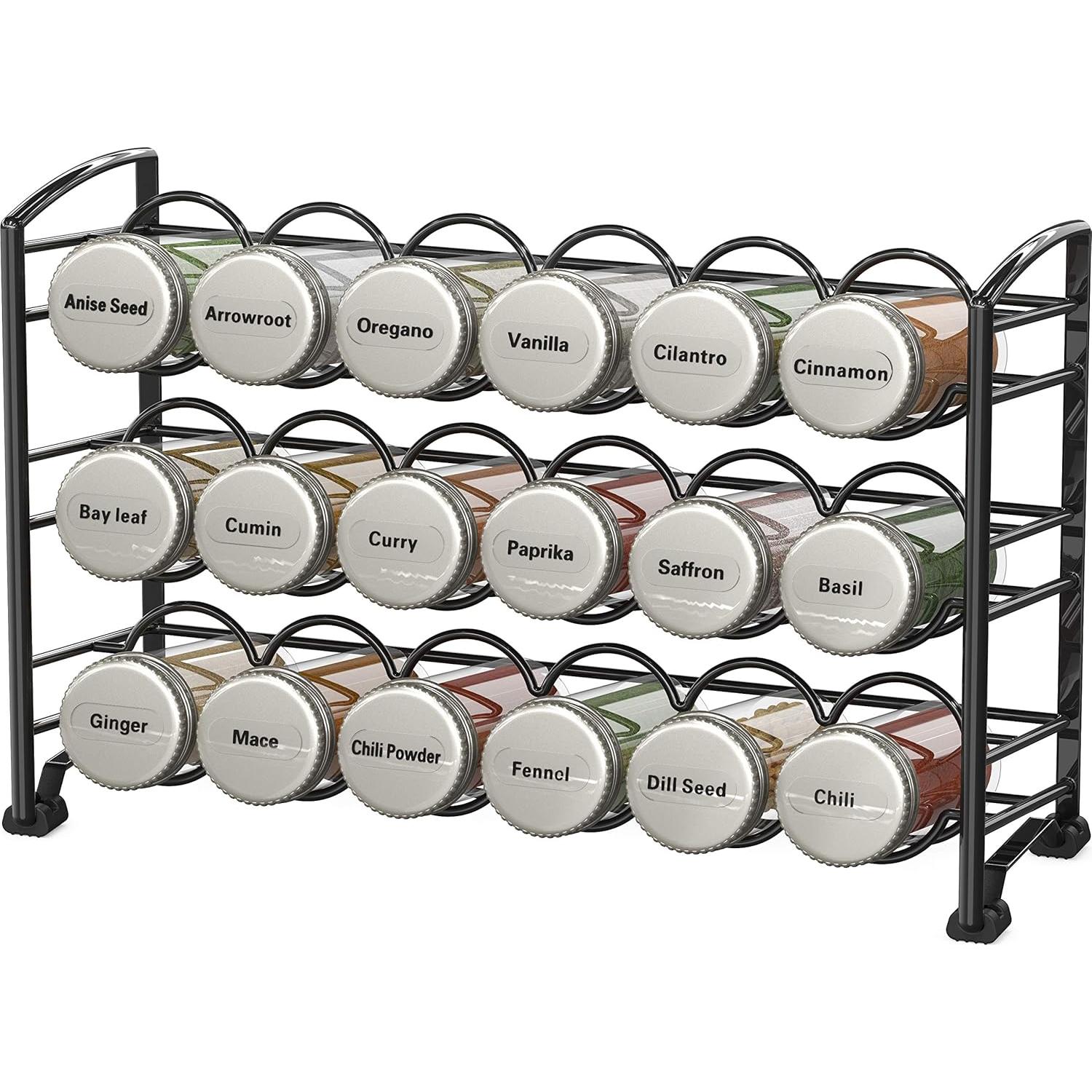 Soporte para Especias Deco Brothers con 18 Botellas y 48 Etiquetas